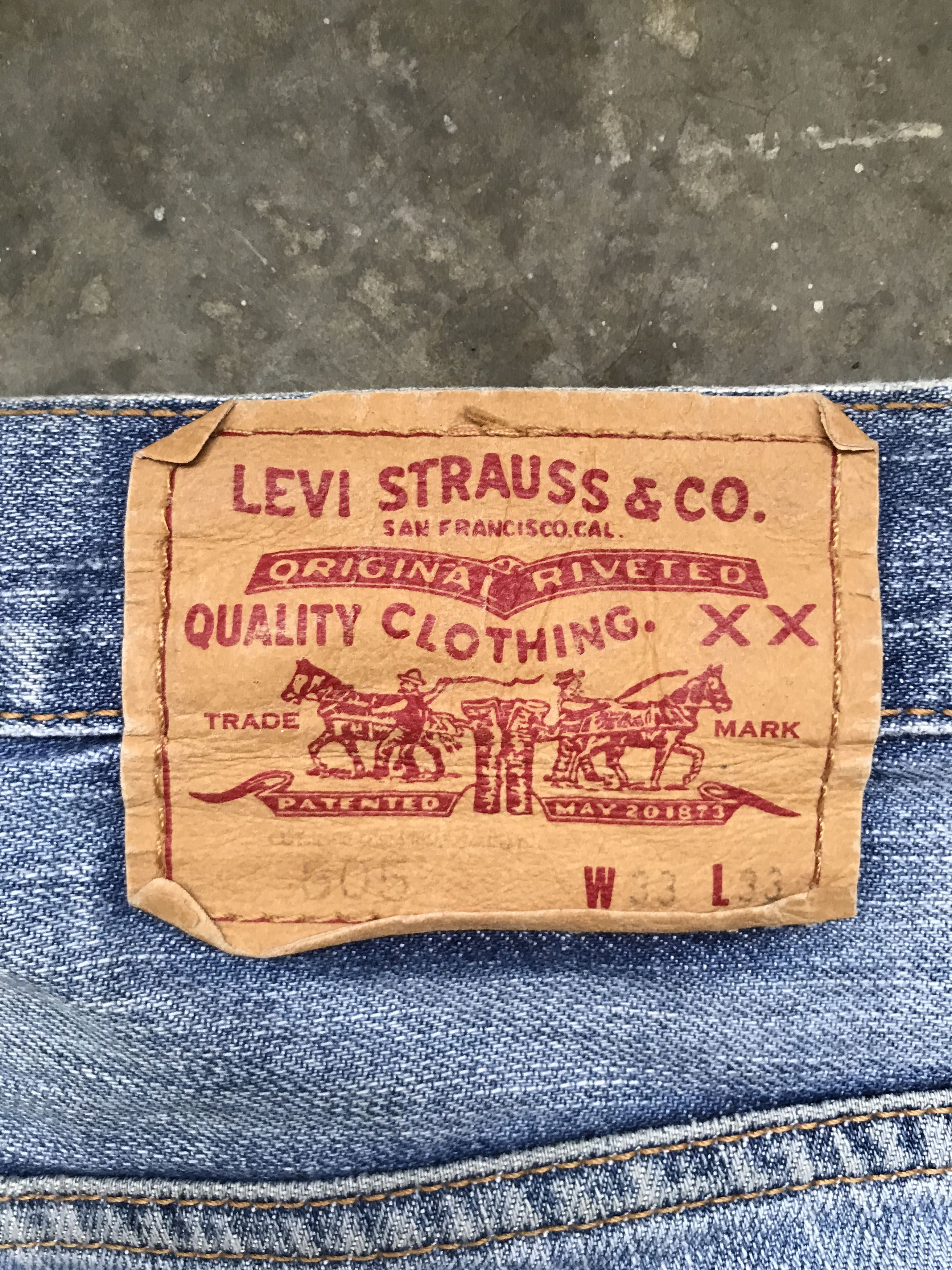 Levi's VLEV20 - Levis Light Wash 505 Distressed denim Size US 33 - 12 Thumbnail