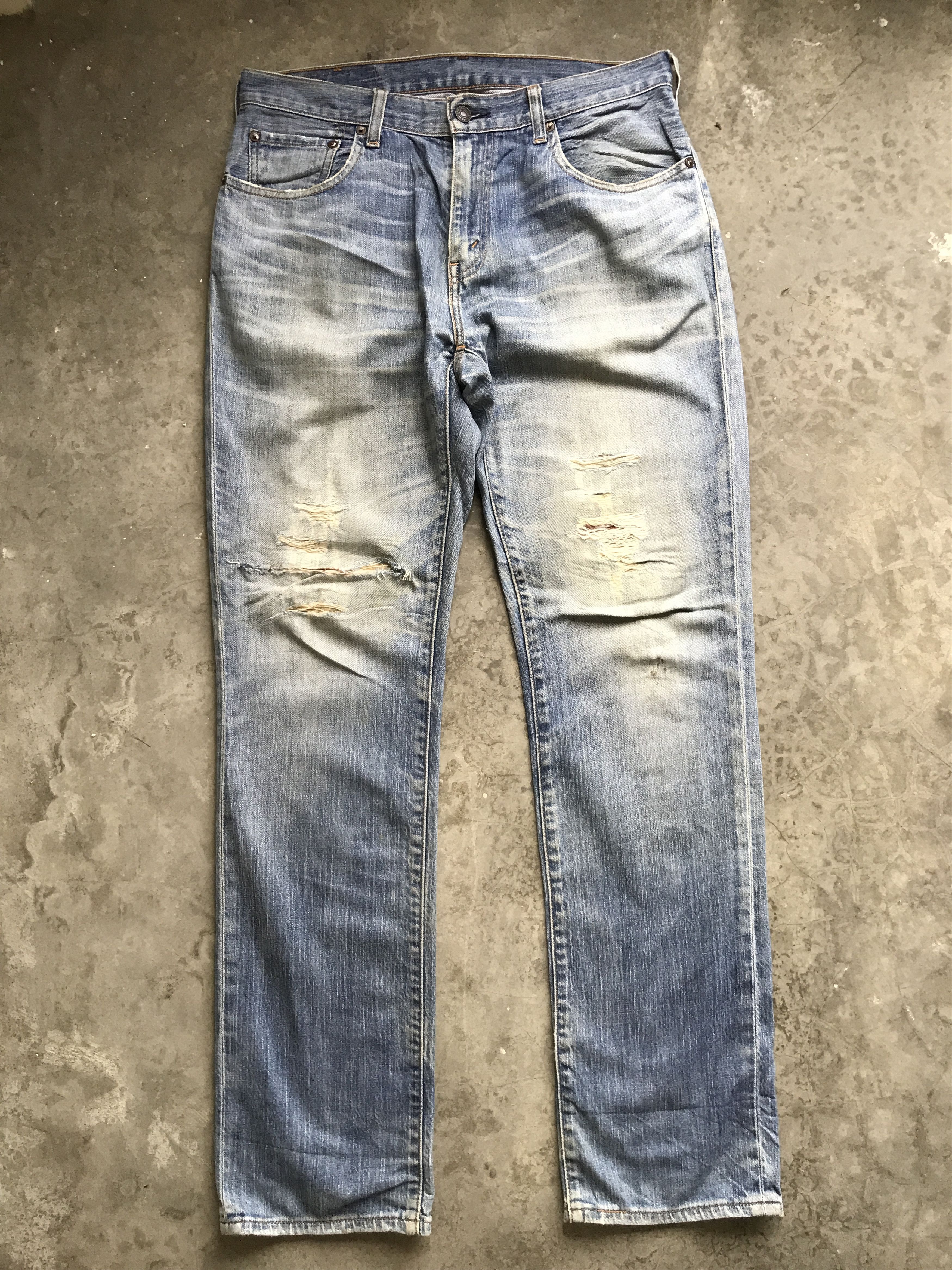 Levi's VLEV20 - Levis Light Wash 505 Distressed denim Size US 33 - 1 Thumbnail