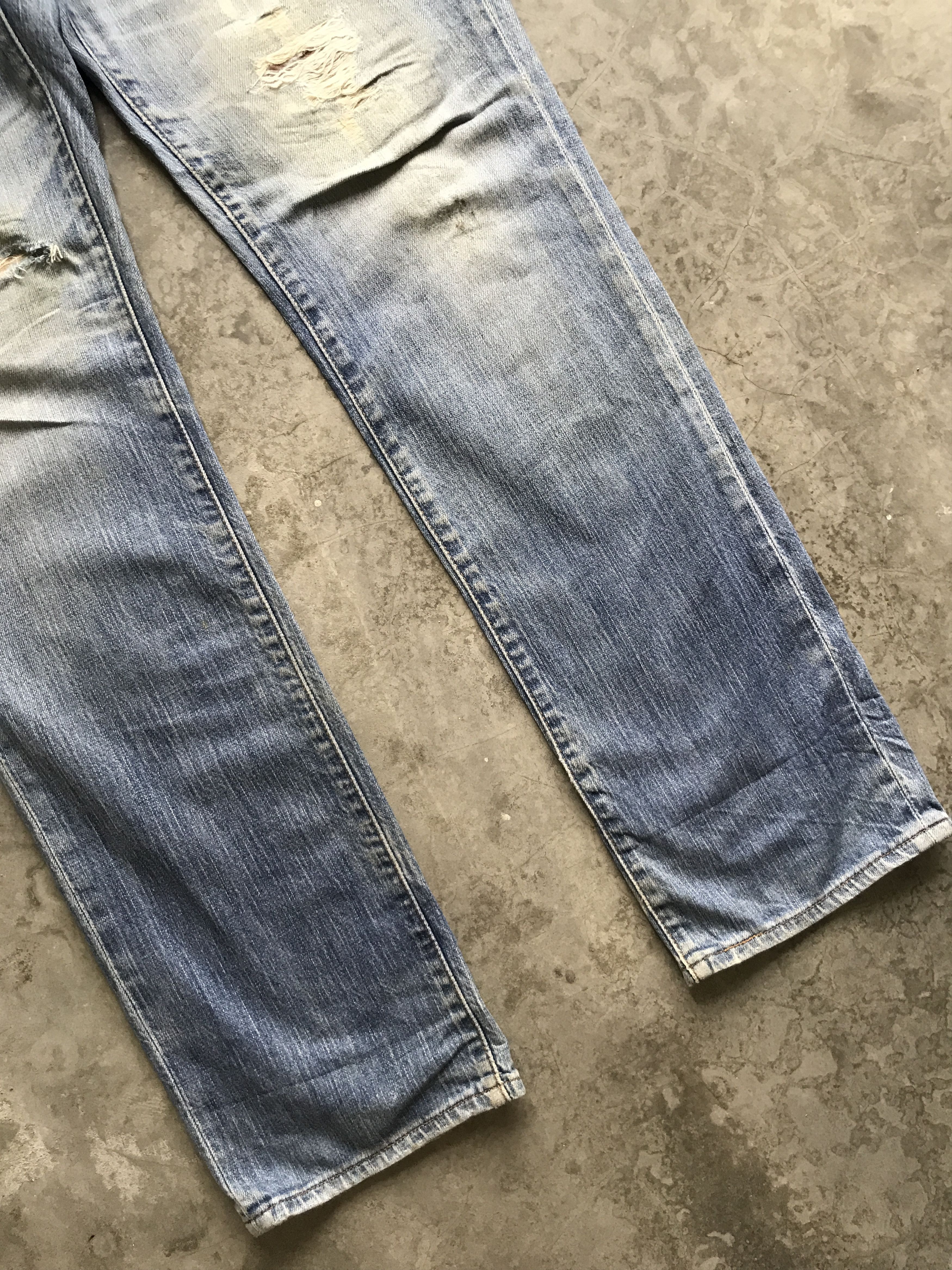 Levi's VLEV20 - Levis Light Wash 505 Distressed denim Size US 33 - 3 Thumbnail