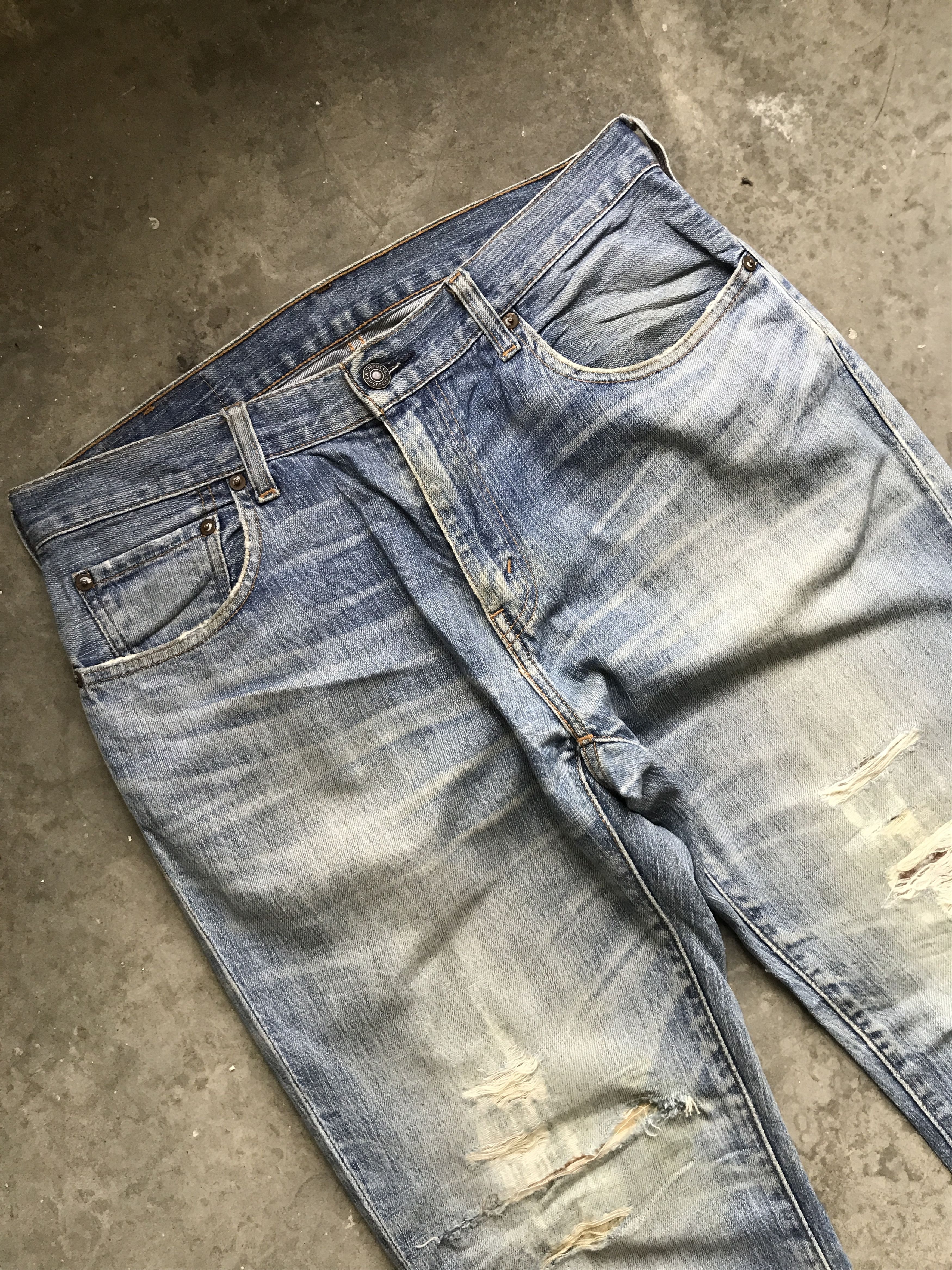Levi's VLEV20 - Levis Light Wash 505 Distressed denim Size US 33 - 2 Thumbnail