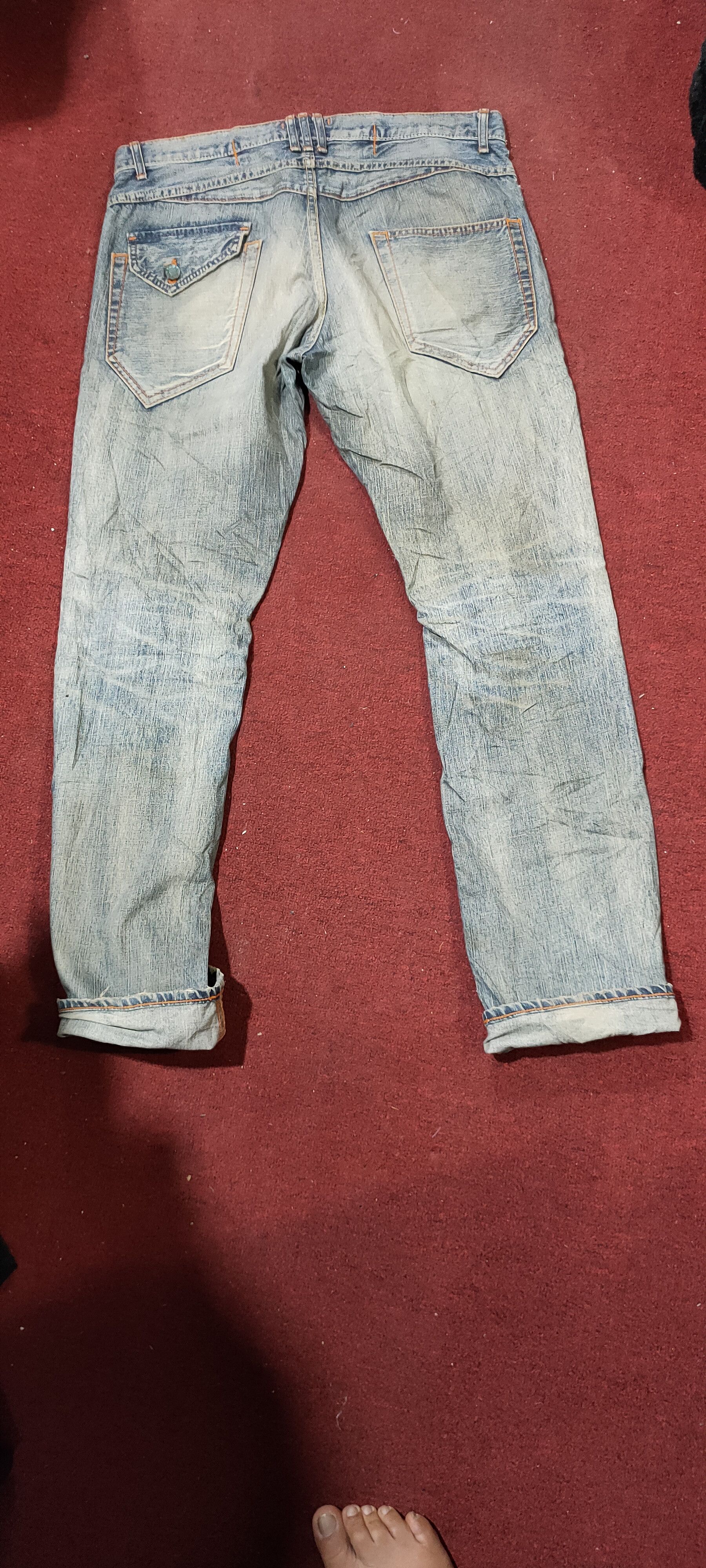 Japanese Brand BLUE WAY DISTRESSED DENIM JAPAN VINTAGE RARE Size US 34 / EU 50 - 2 Thumbnail