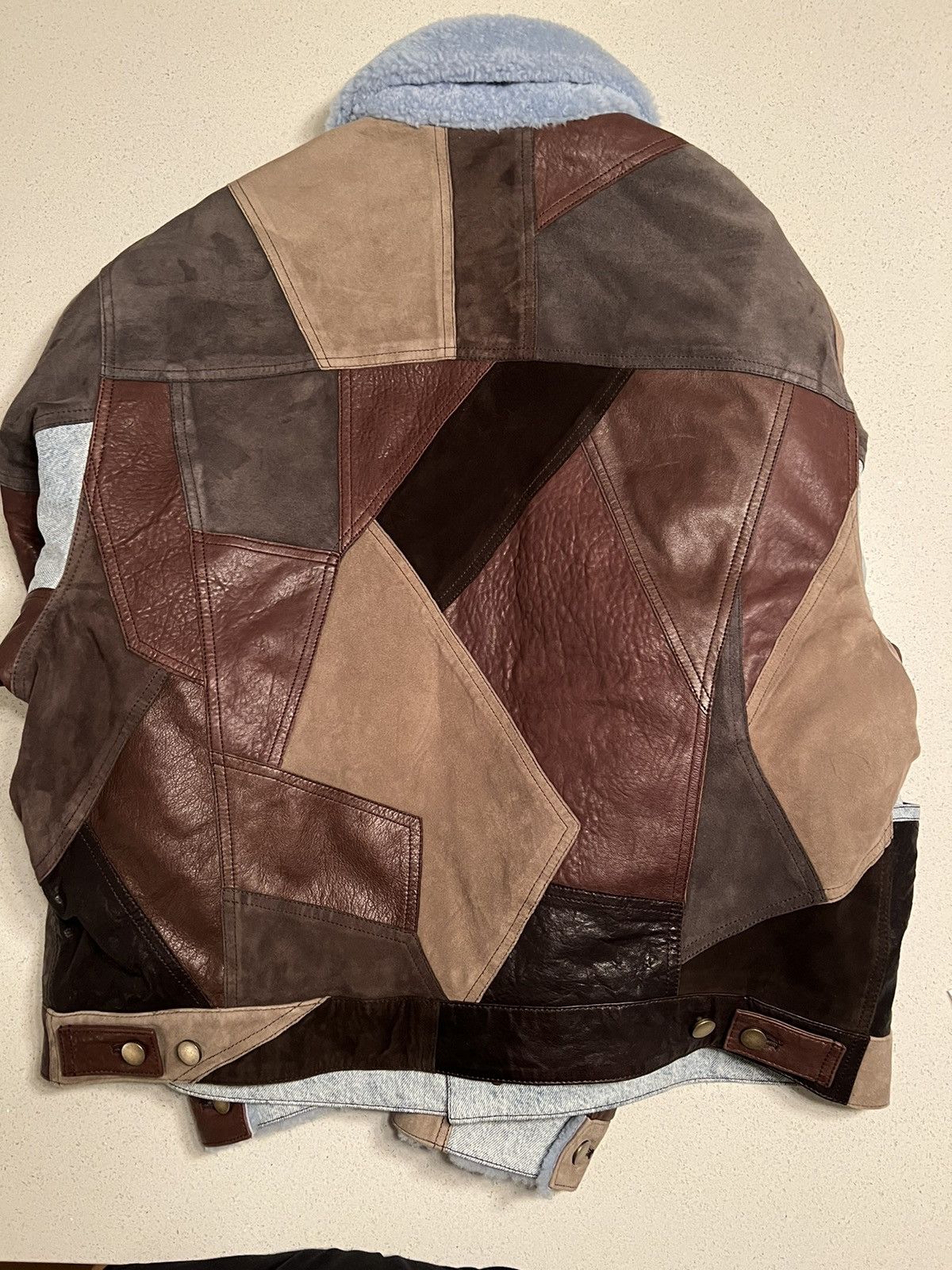 Acne Studios $3K NEW Brown Patchwork Goat Lamb Leather Shearling Jacket Size US M / EU 48-50 / 2 - 6 Thumbnail