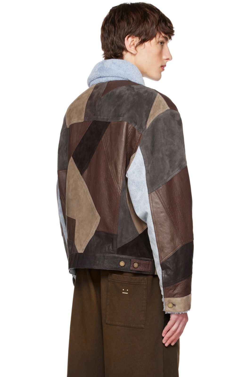 Acne Studios $3K NEW Brown Patchwork Goat Lamb Leather Shearling Jacket Size US M / EU 48-50 / 2 - 3 Thumbnail