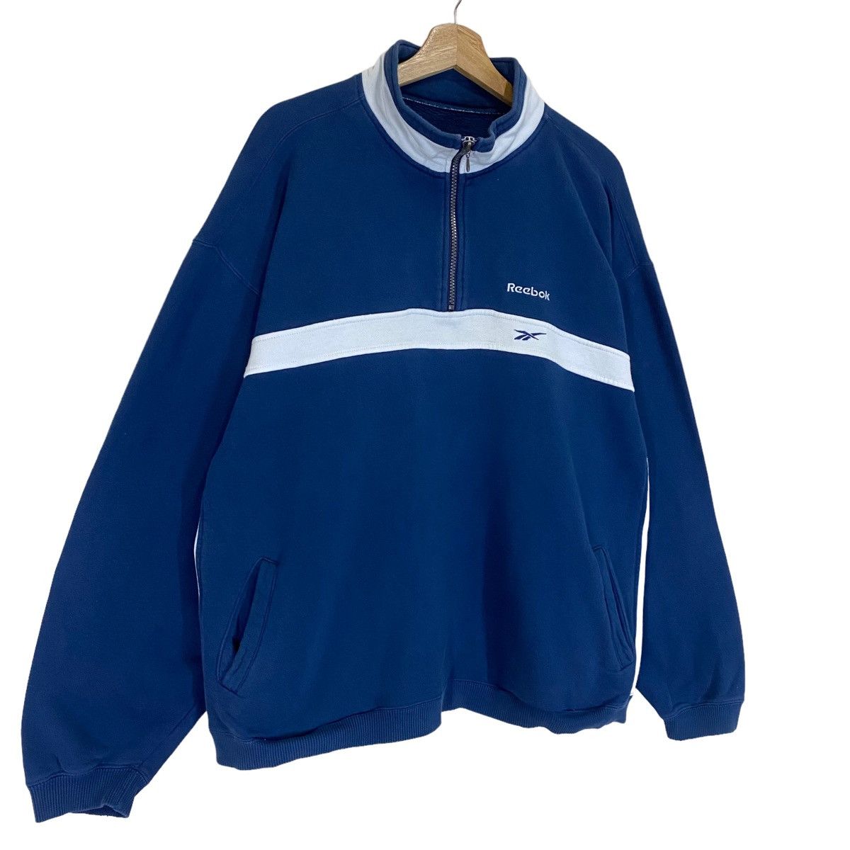 Reebok × Vintage Vintage 90’s Reebok Small Logo Halfzip Crewneck Sweatshirt Size US L / EU 52-54 / 3 - 2 Thumbnail