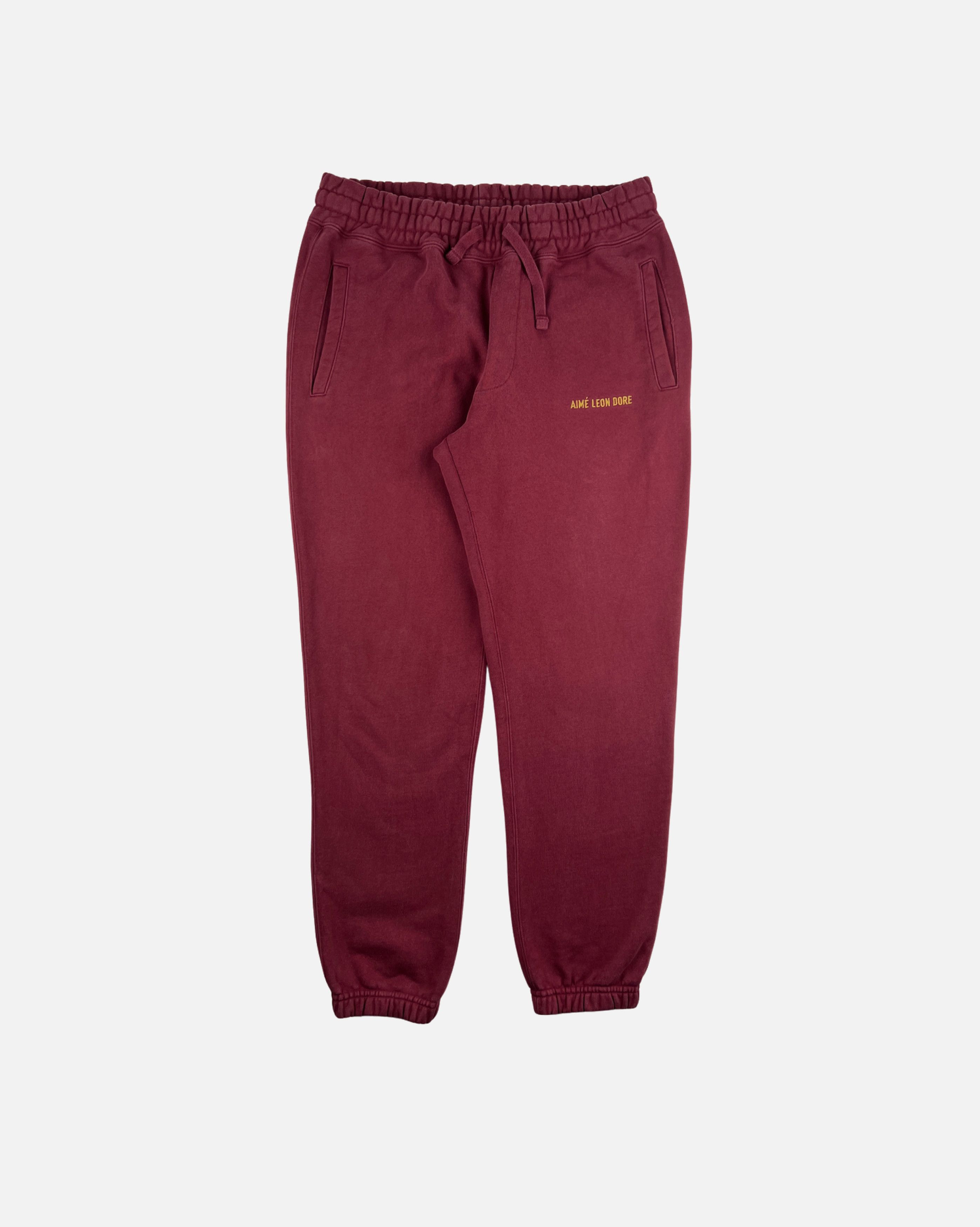Aime Leon Dore Aime Leon Dore Burgundy Logo Sweatpants Size US 30 / EU 46 - 1 Thumbnail