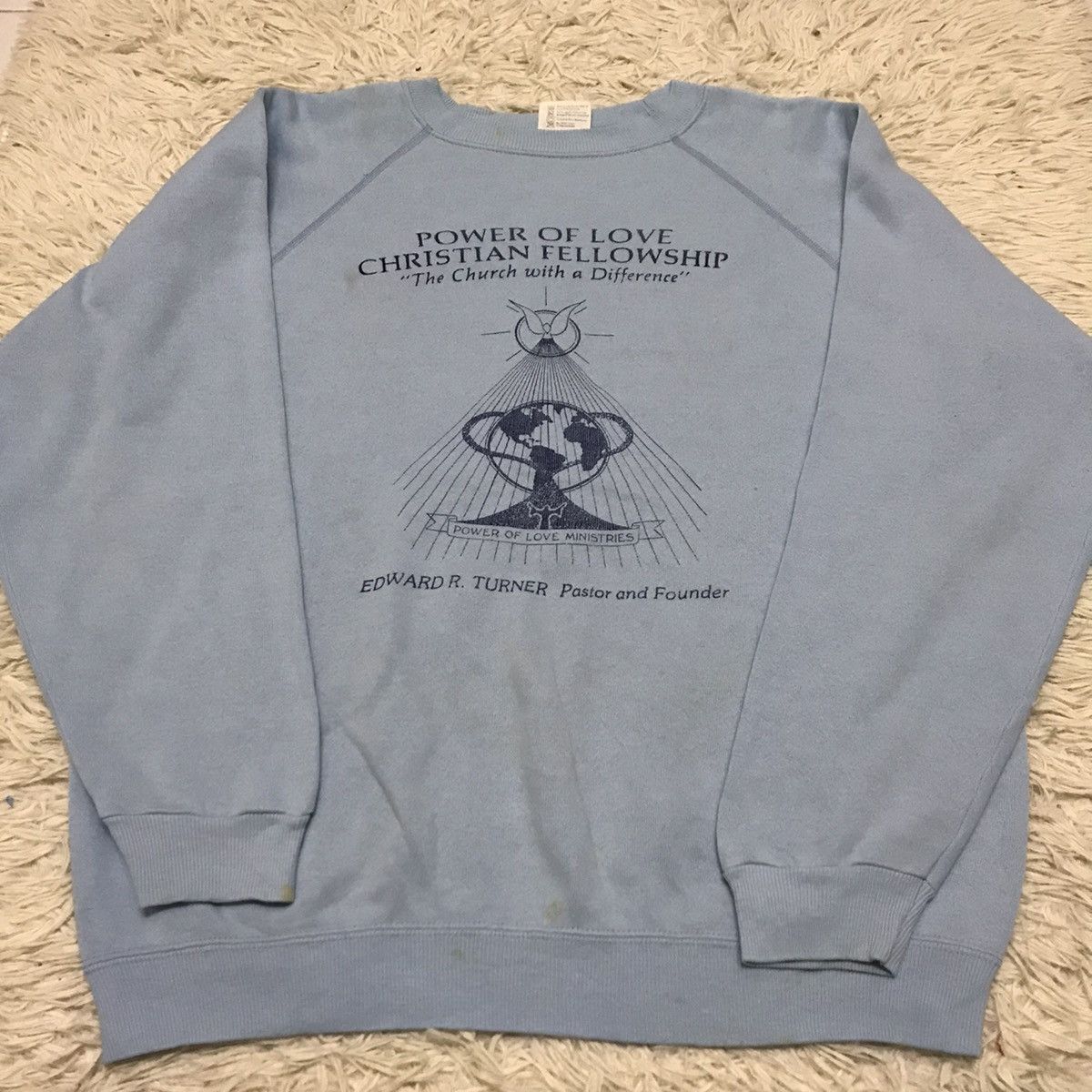 Hanes Vintage 90s Edward R. Turner sweatshirt. Size US L / EU 52-54 / 3 - 3 Thumbnail