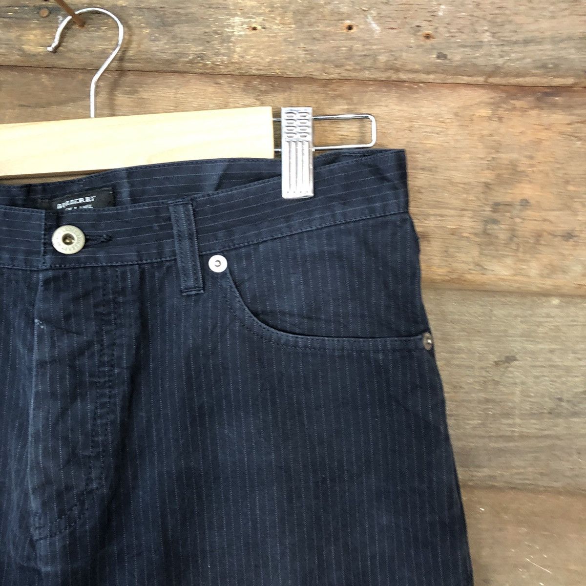 Black Label Burberry Dark blue stripe casual Pants #6940 Size US 28 / EU 44 - 5 Thumbnail