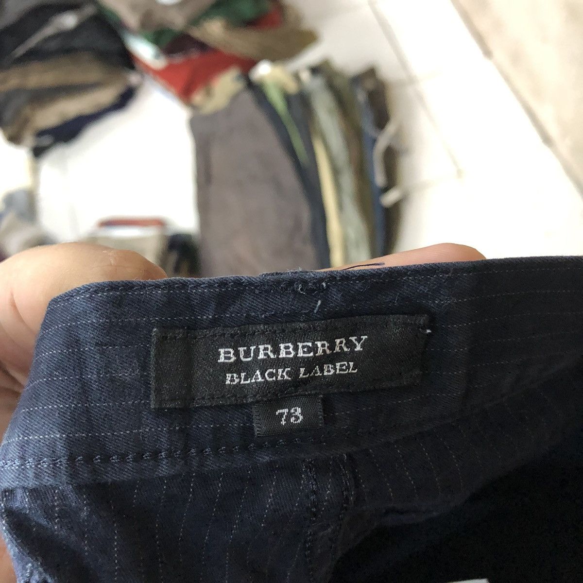Black Label Burberry Dark blue stripe casual Pants #6940 Size US 28 / EU 44 - 13 Thumbnail