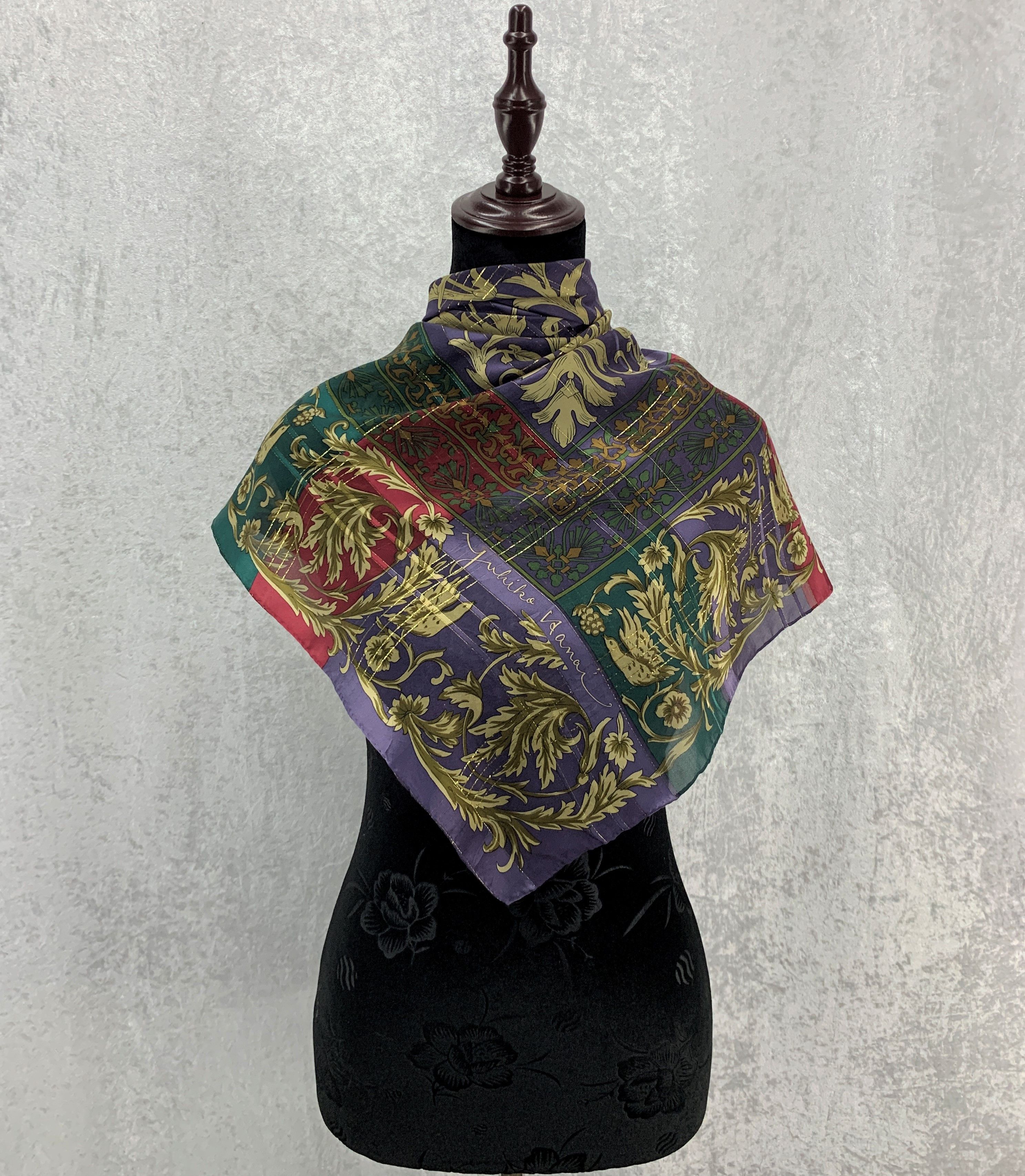 Vintage Yukiko Idamai Silk Scarf/Square Scarf -SCA143
