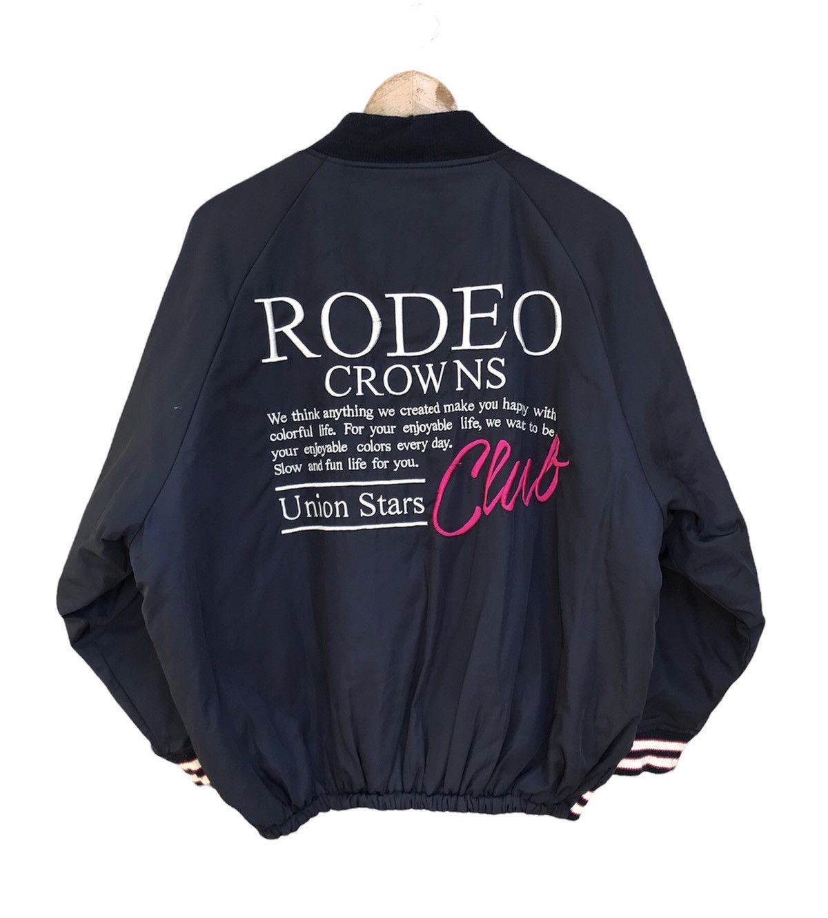 VINTAGE Y2K RODEO CROWNS SKATE SPELLOUT BOMBERS JACKET