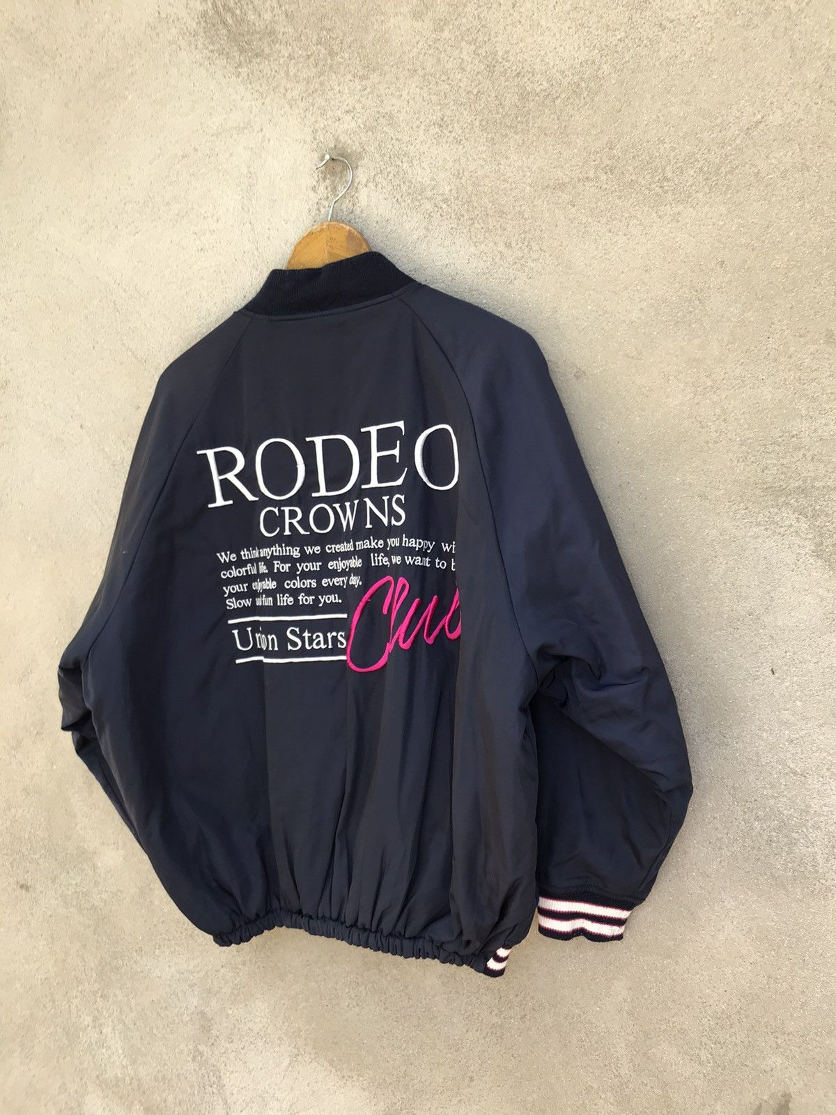 Designer × Vintage × Welcome Skateboards VINTAGE Y2K RODEO CROWNS SKATE SPELLOUT BOMBERS JACKET Size US L / EU 52-54 / 3 - 3 Thumbnail