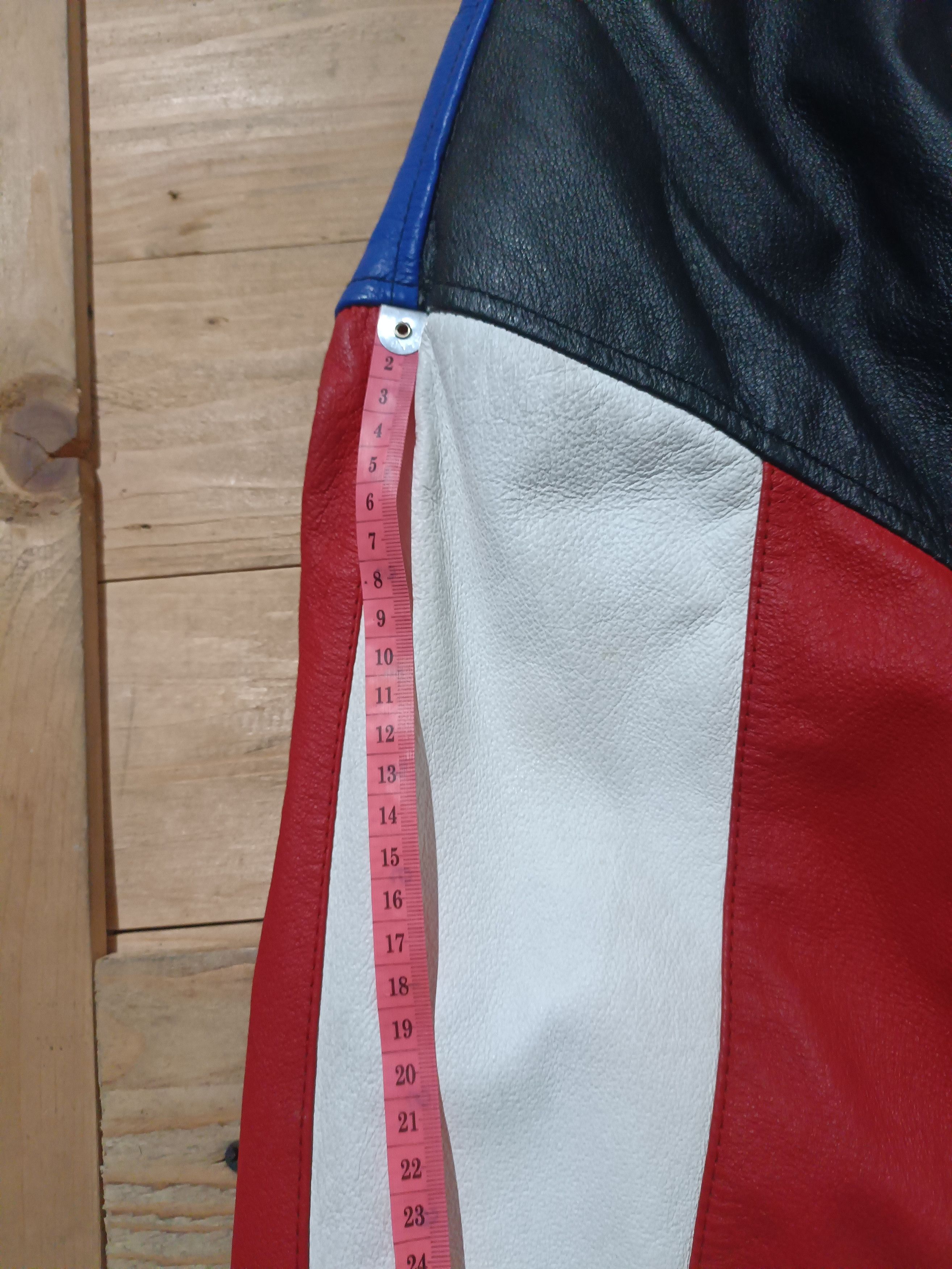 VTG 90'S DASTARDLY MUTTLEY LEATHER VARSITY JACKET COLORBLOCK