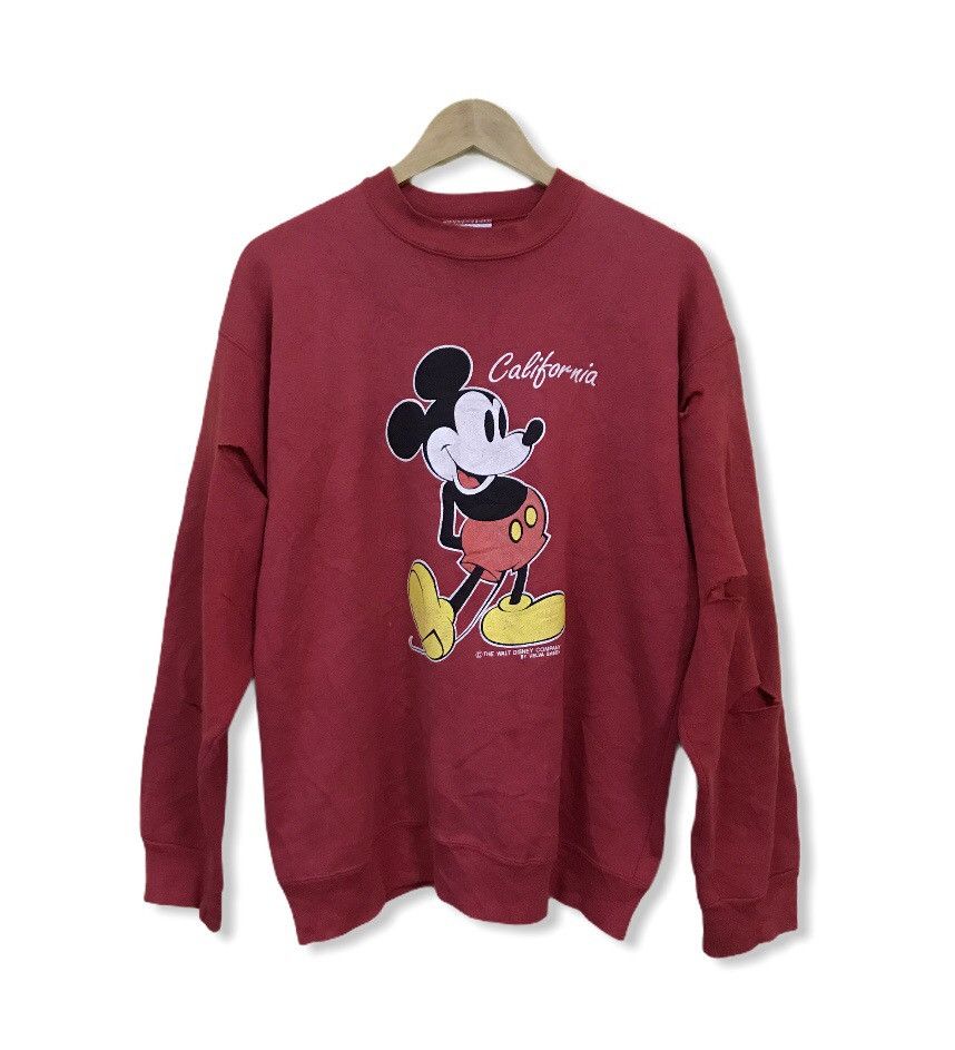Cartoon Network × Mickey Mouse × Vintage Vintage 90s MICKEYCALIFORNIA distressed customade sweatshirt Size US L / EU 52-54 / 3 - 1 Thumbnail