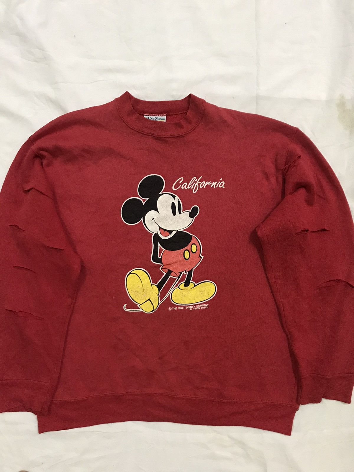 Cartoon Network × Mickey Mouse × Vintage Vintage 90s MICKEYCALIFORNIA distressed customade sweatshirt Size US L / EU 52-54 / 3 - 11 Thumbnail