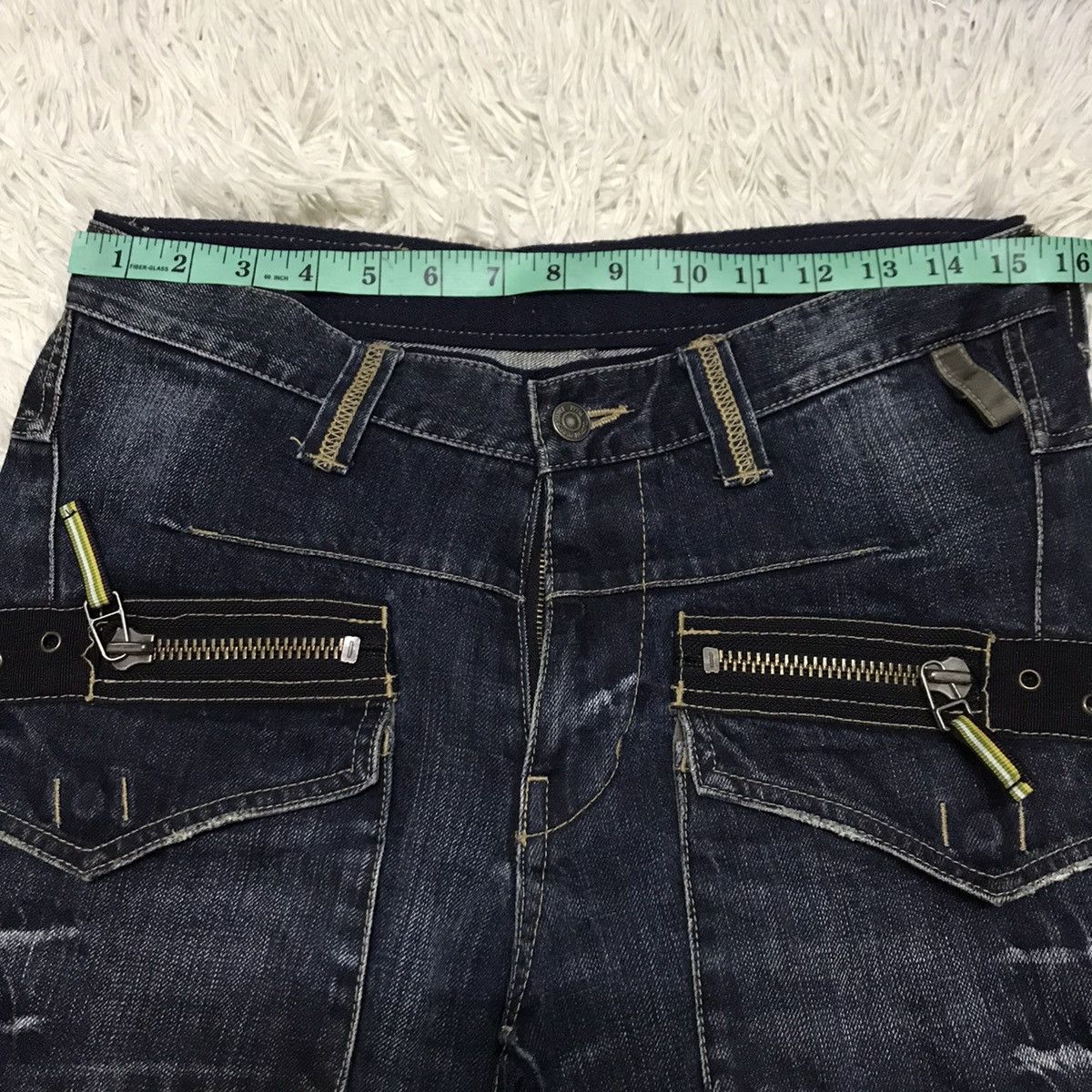 PPFM PPFM DENIM PANTS MULTI ZIPPER SIDE ADJUSTABLE Size US 31 - 10 Thumbnail