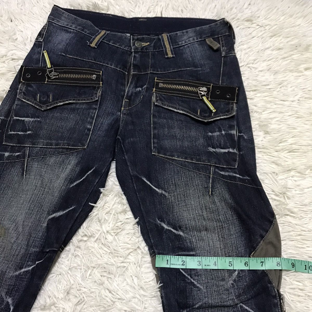 PPFM PPFM DENIM PANTS MULTI ZIPPER SIDE ADJUSTABLE Size US 31 - 13 Thumbnail