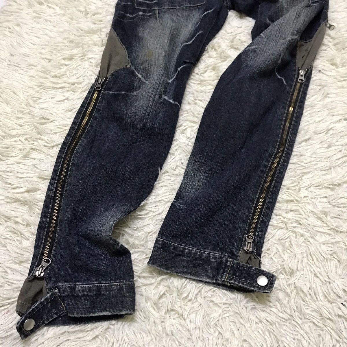 PPFM PPFM DENIM PANTS MULTI ZIPPER SIDE ADJUSTABLE Size US 31 - 8 Thumbnail