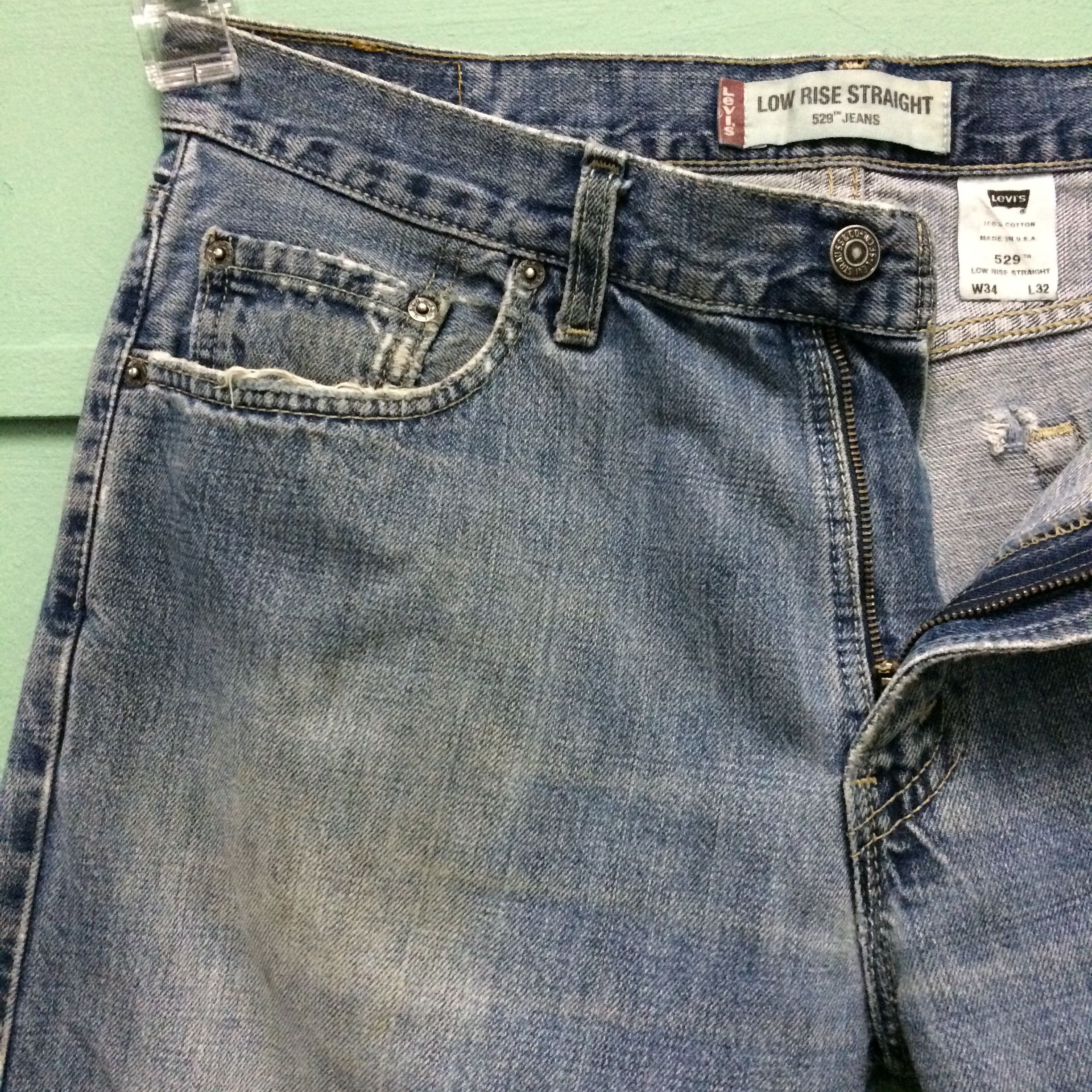 Levi's Distressed Levis 529 Low Rise Jeans #B-171 Size US 35 - 5 Thumbnail