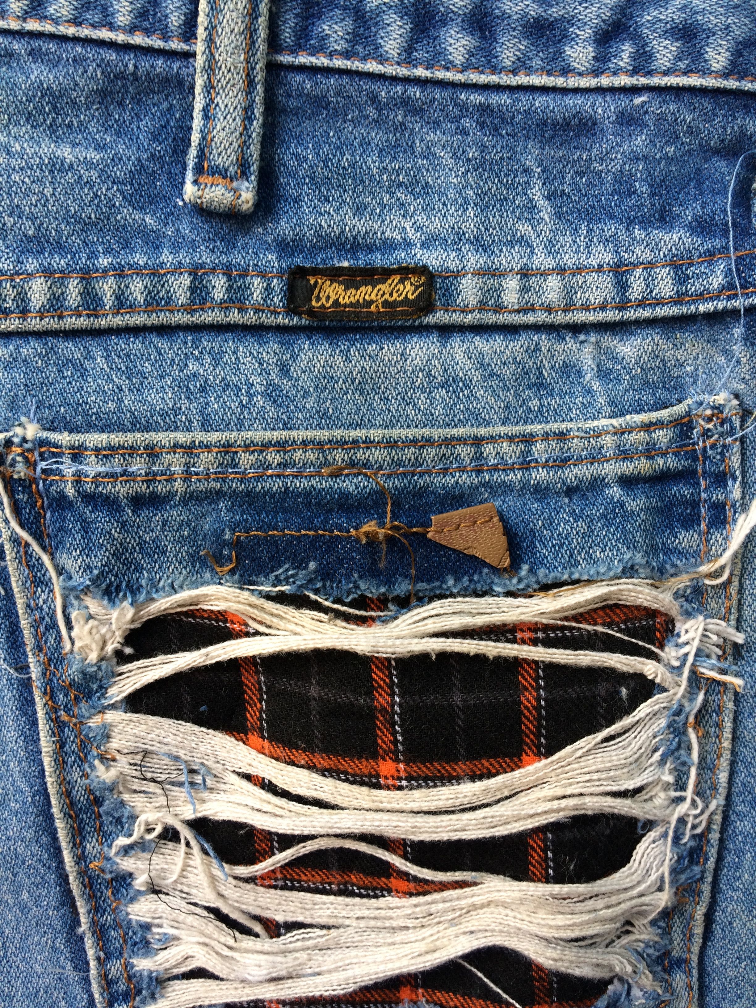 Vintage × Wrangler Wrangler Ripped Patchwork Jeans #B-1025 Size US 32 / EU 48 - 10 Thumbnail