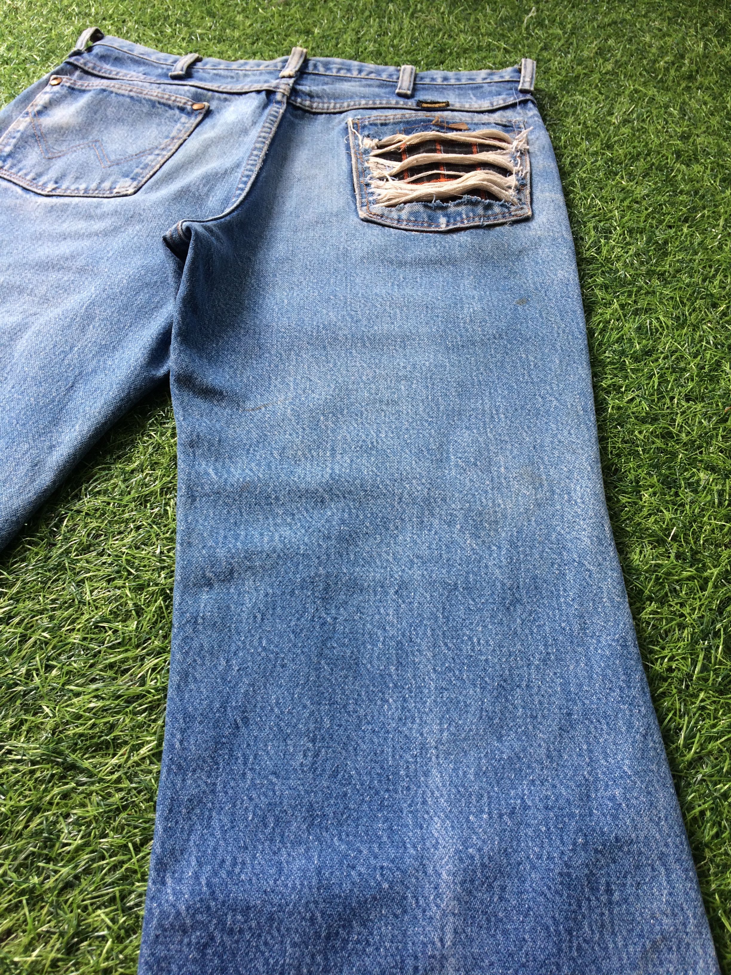 Vintage × Wrangler Wrangler Ripped Patchwork Jeans #B-1025 Size US 32 / EU 48 - 8 Thumbnail