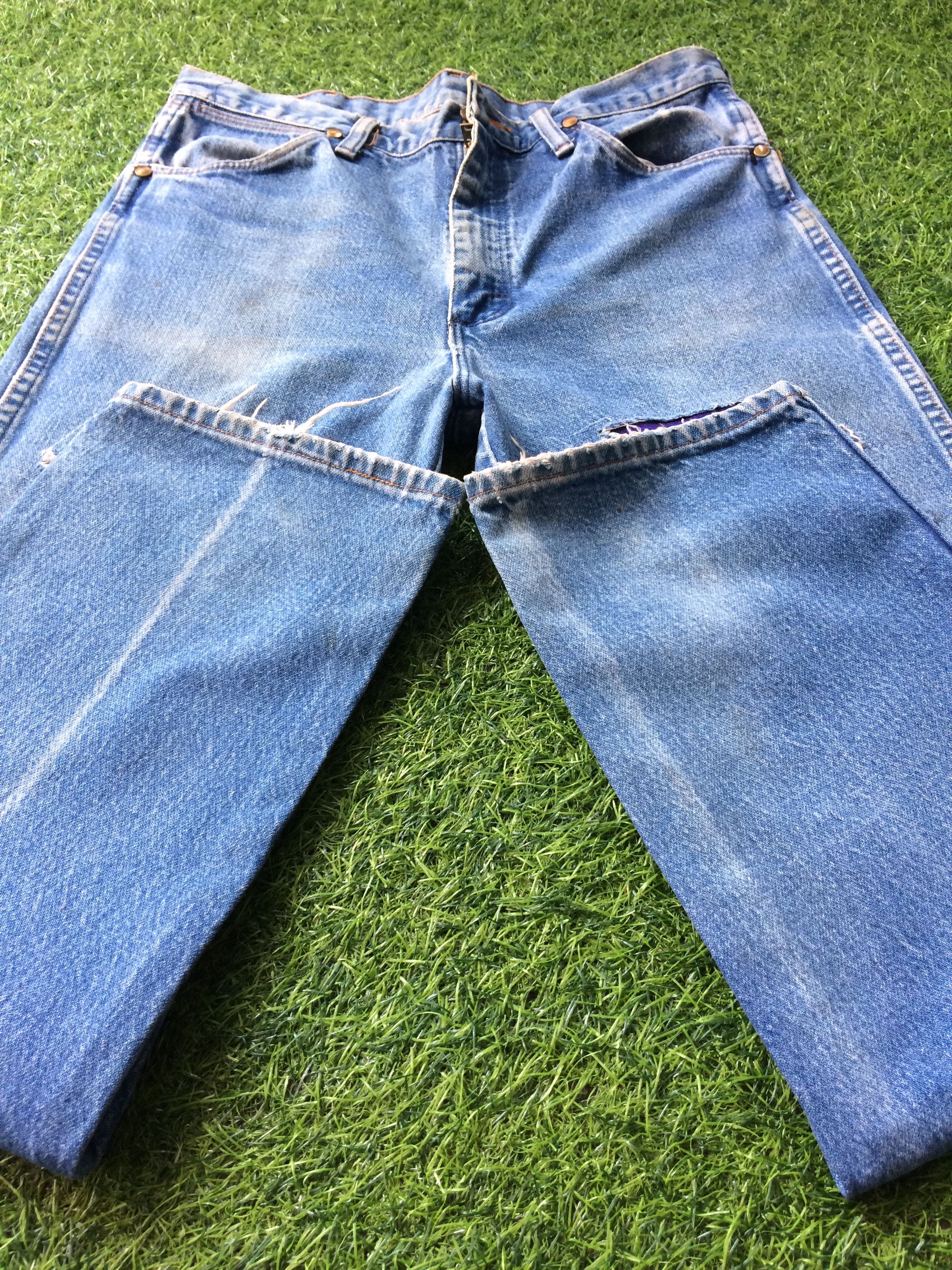 Vintage × Wrangler Wrangler Ripped Patchwork Jeans #B-1025 Size US 32 / EU 48 - 5 Thumbnail