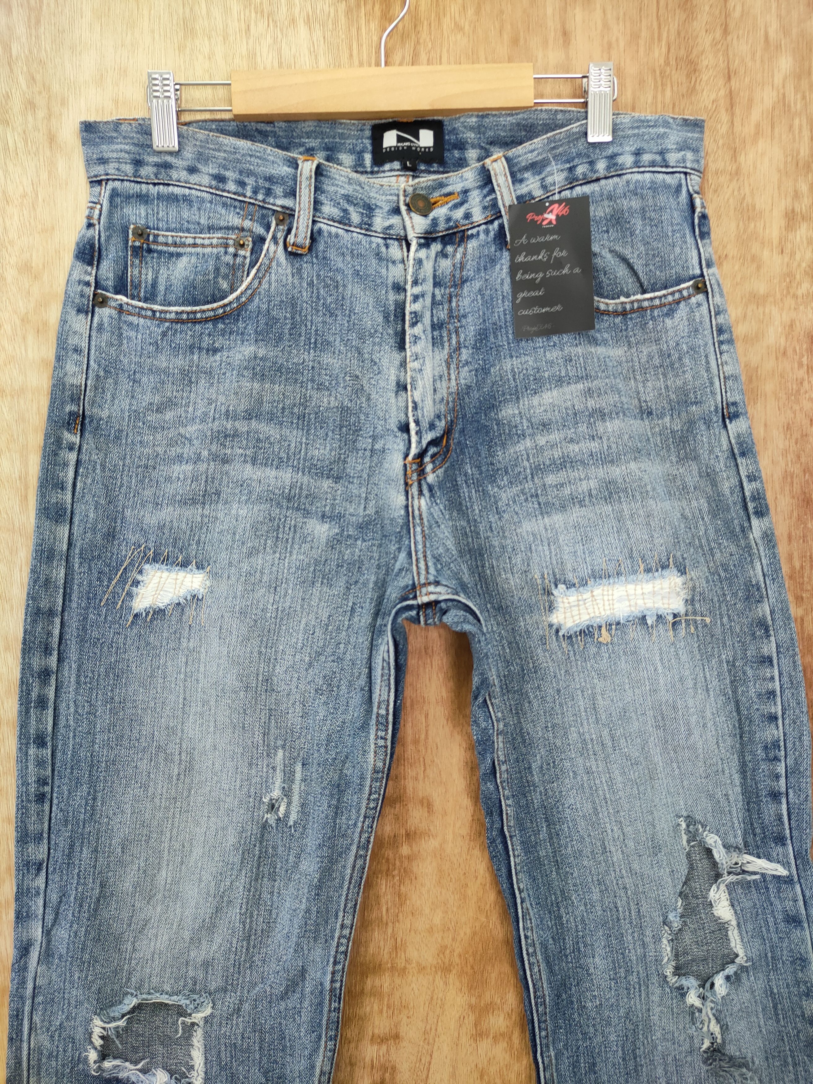 Japanese Brand DLL Nylaus distressed denim japan pants #46-104 Size US 32 / EU 48 - 4 Thumbnail