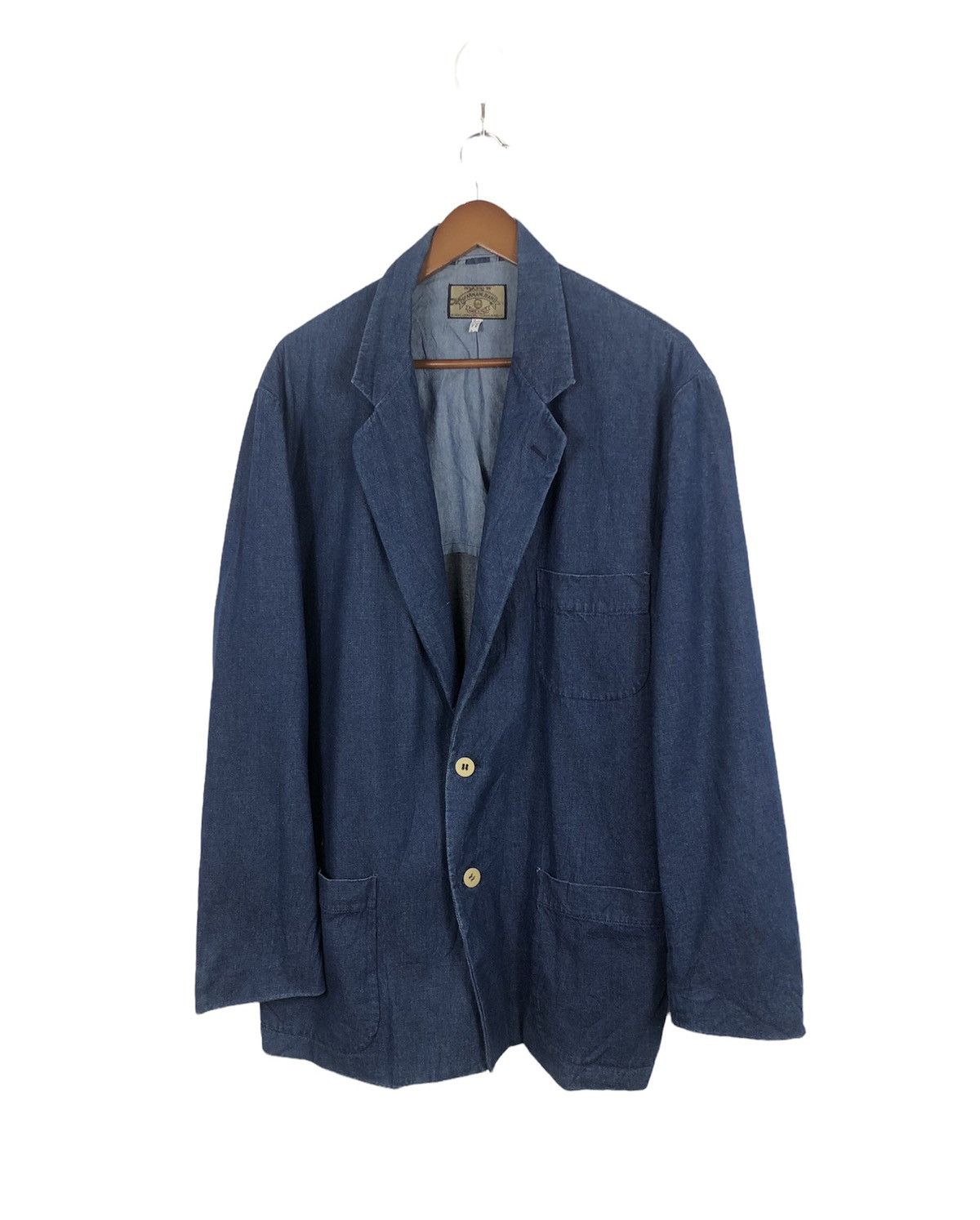 Armani Vintage 80s Armani Jeans Jacket Made In Italy Size US L / EU 52-54 / 3 - 1 Thumbnail
