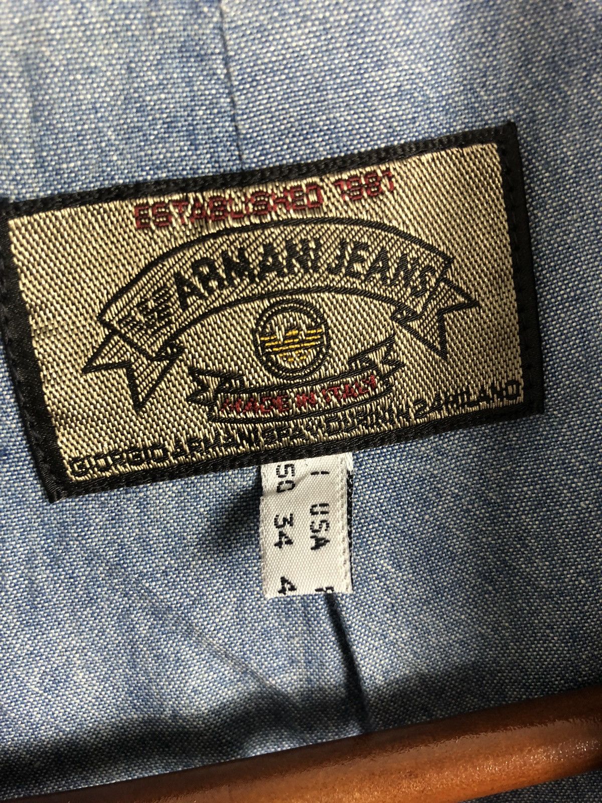 Armani Vintage 80s Armani Jeans Jacket Made In Italy Size US L / EU 52-54 / 3 - 3 Thumbnail