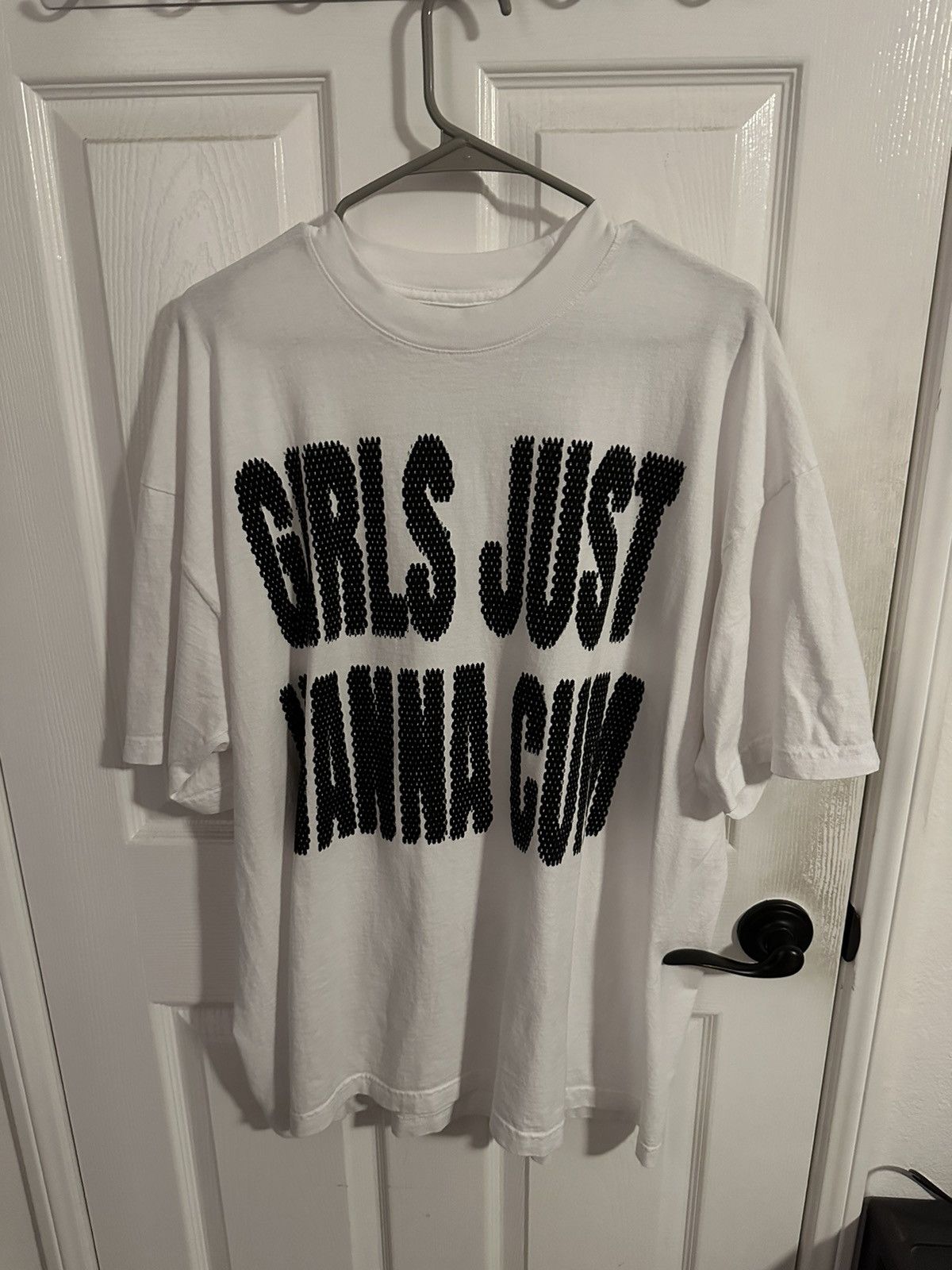Funny girls just wanna cum tee -no size tag but is a