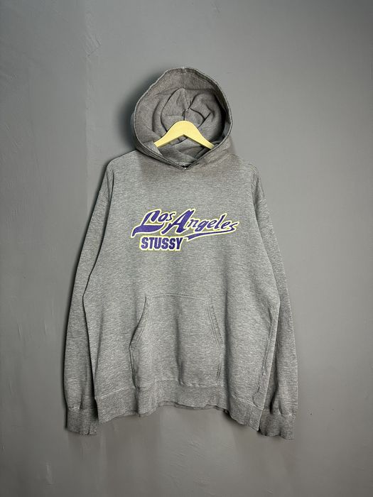 Vintage Rare Vintage Stussy Los Angeles Lakers 90s Hoodie | Grailed