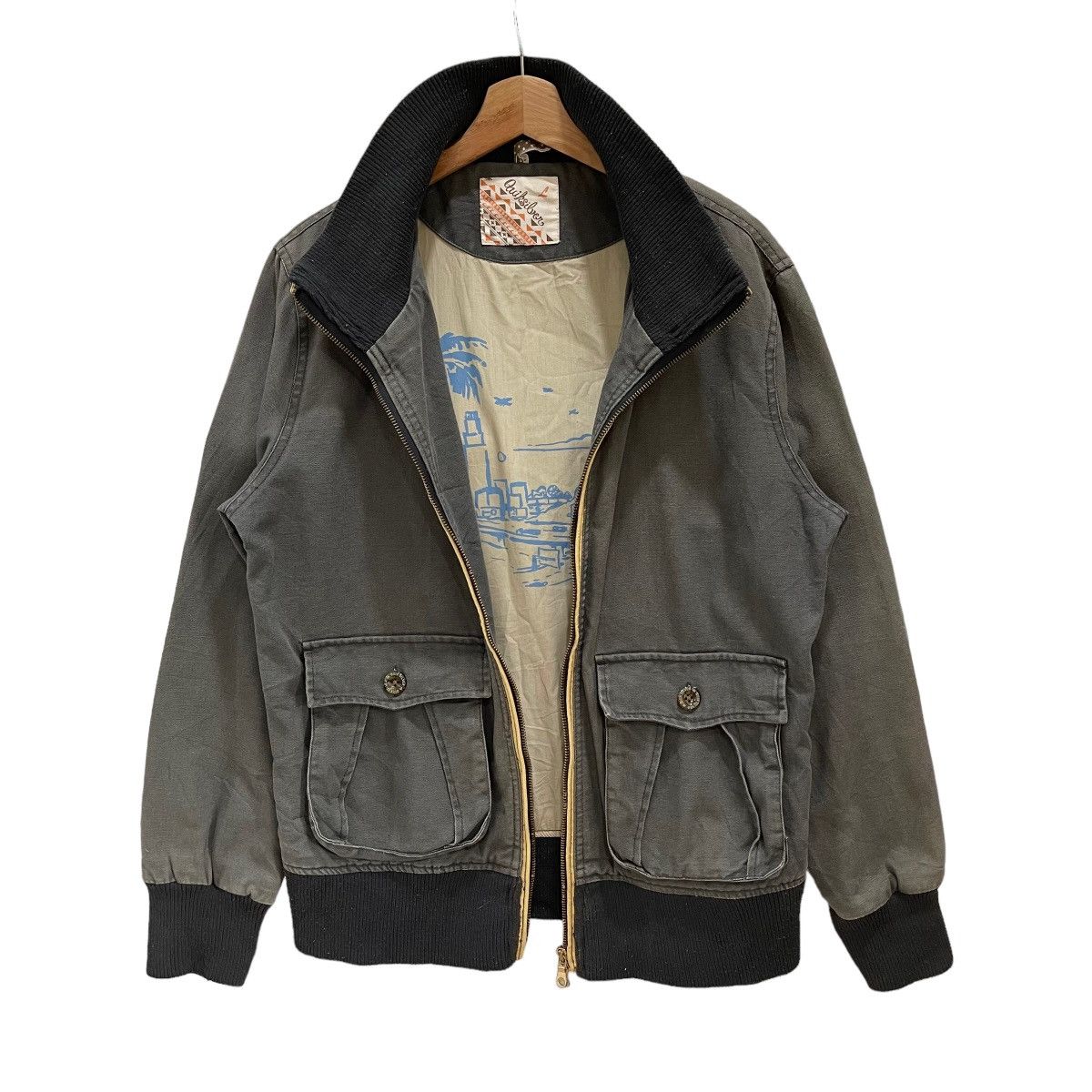 Quicksilver × Quiksilver × Vintage Vintage 90s Quicksilver Canvas Chore Zipper Jacket Size US L / EU 52-54 / 3 - 2 Thumbnail