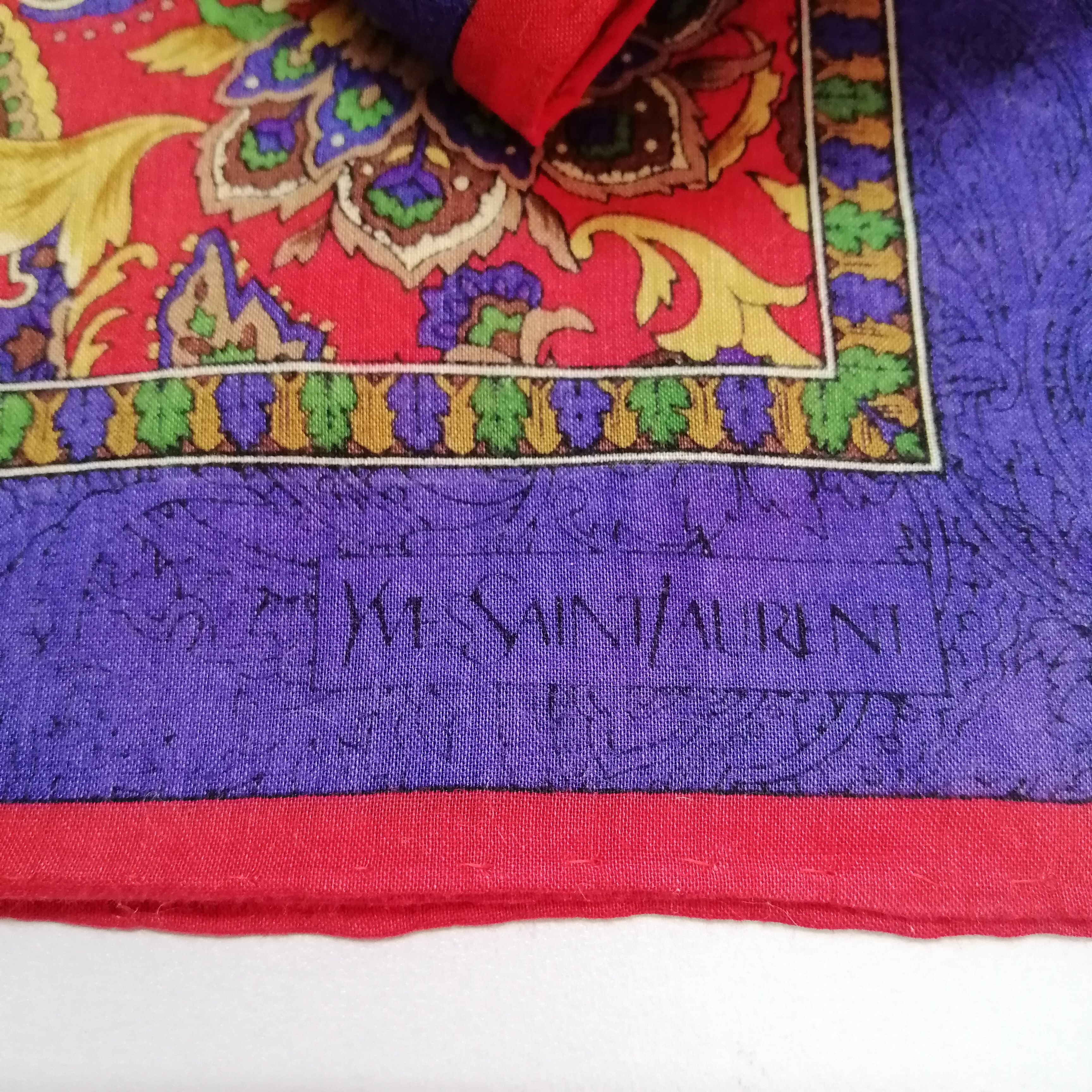 Vintage × Yves Saint Laurent Yves Saint Laurent Handkerchief/Neckerchief/Bandana-KD1154 Size ONE SIZE - 3 Thumbnail