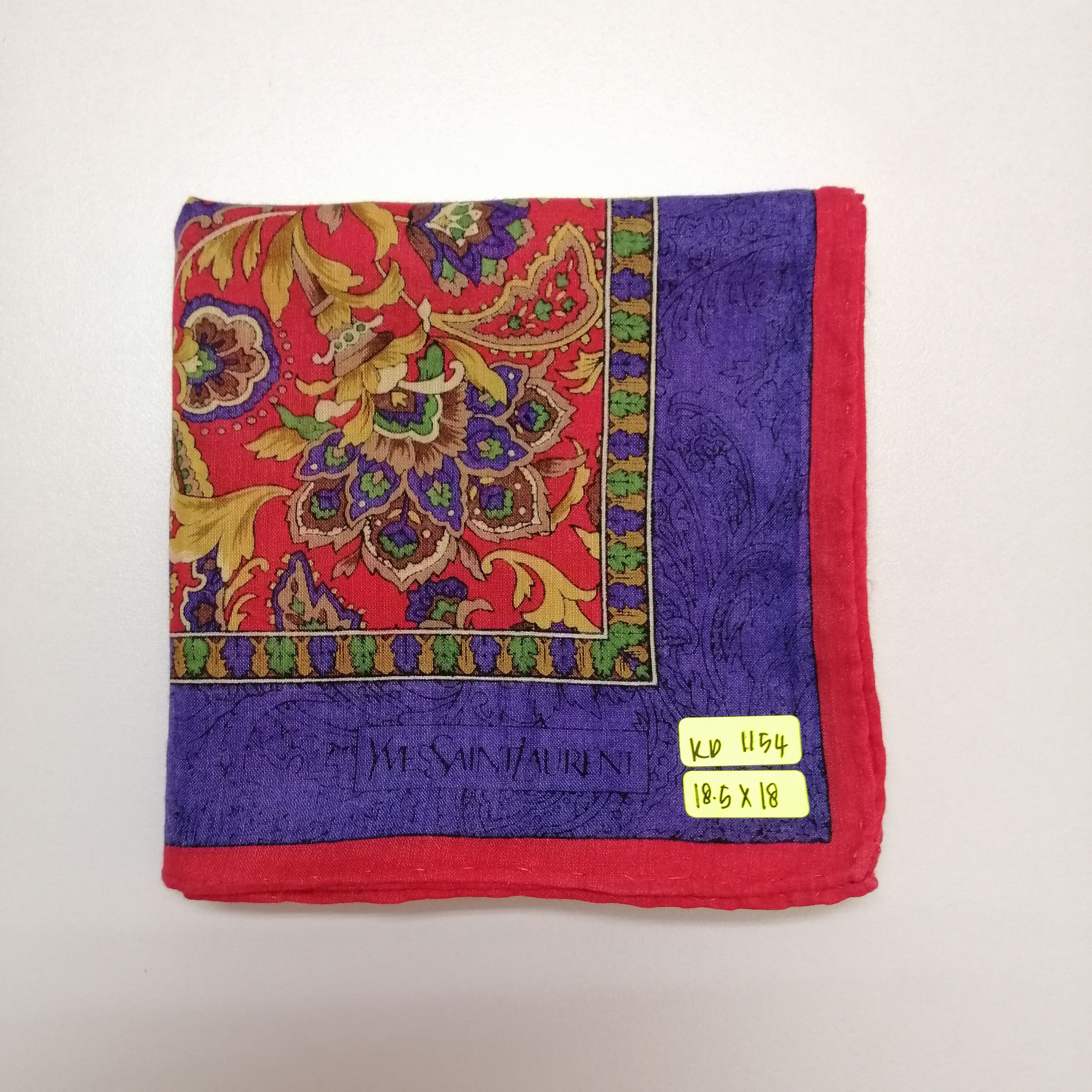 Vintage × Yves Saint Laurent Yves Saint Laurent Handkerchief/Neckerchief/Bandana-KD1154 Size ONE SIZE - 6 Thumbnail