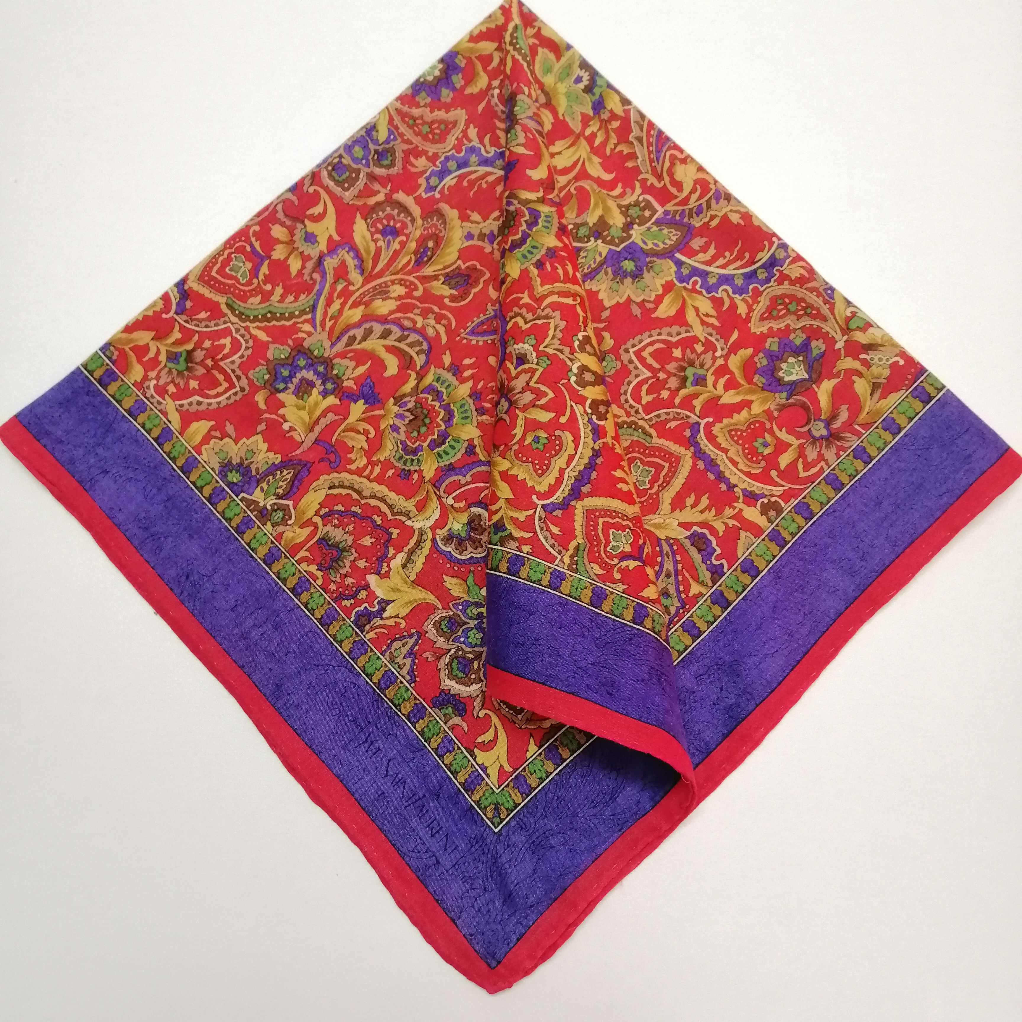 Vintage × Yves Saint Laurent Yves Saint Laurent Handkerchief/Neckerchief/Bandana-KD1154 Size ONE SIZE - 1 Thumbnail