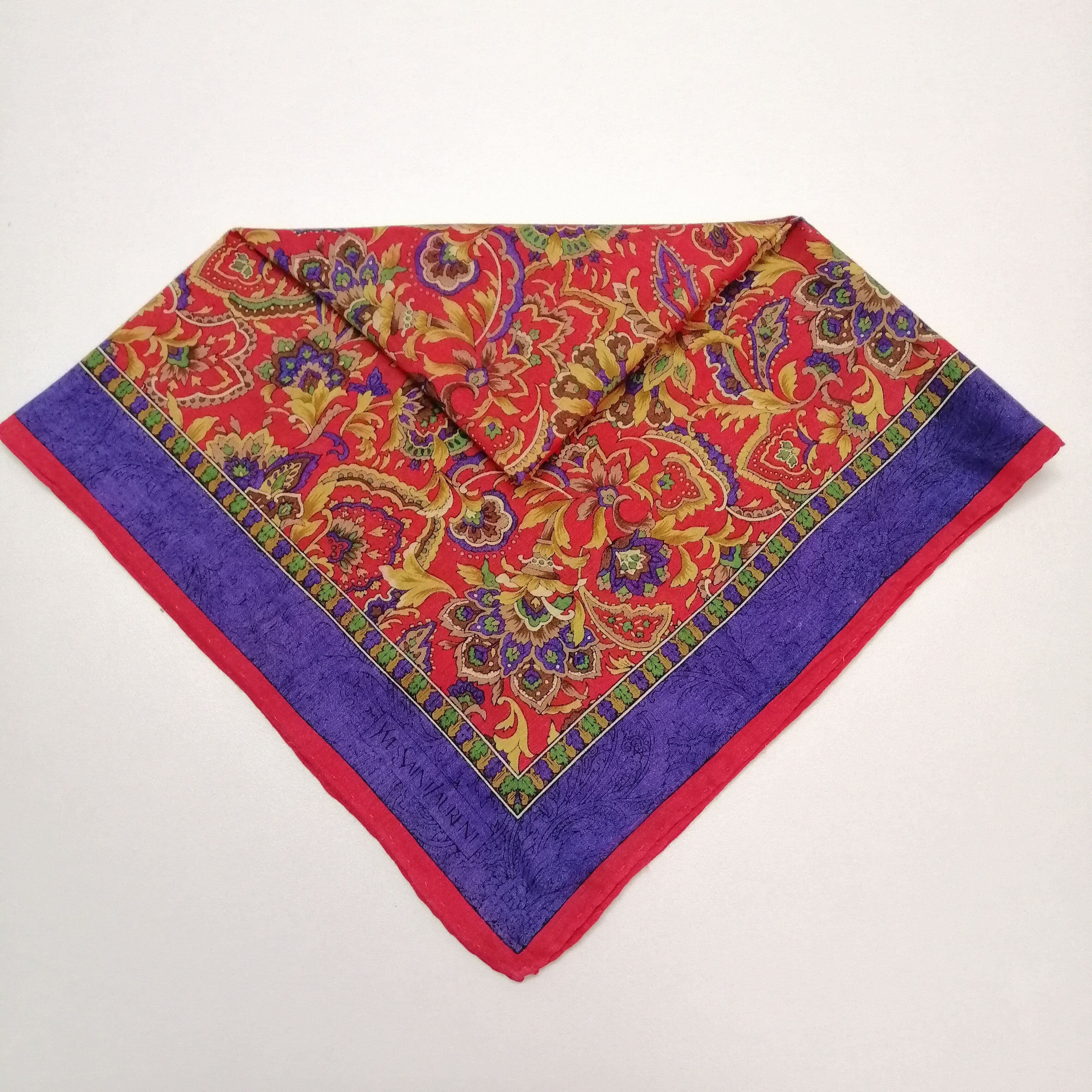 Vintage × Yves Saint Laurent Yves Saint Laurent Handkerchief/Neckerchief/Bandana-KD1154 Size ONE SIZE - 5 Thumbnail