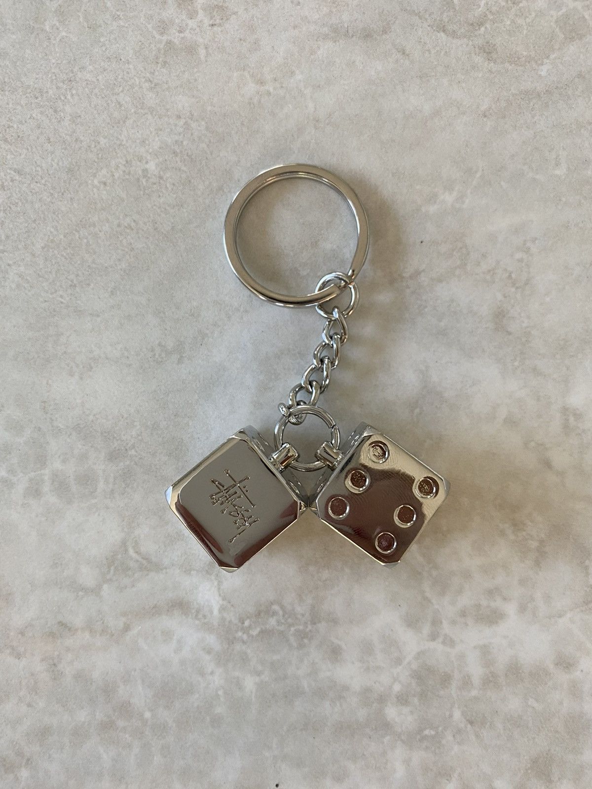 Vintage Stussy Silver Dice Keychain Grailed