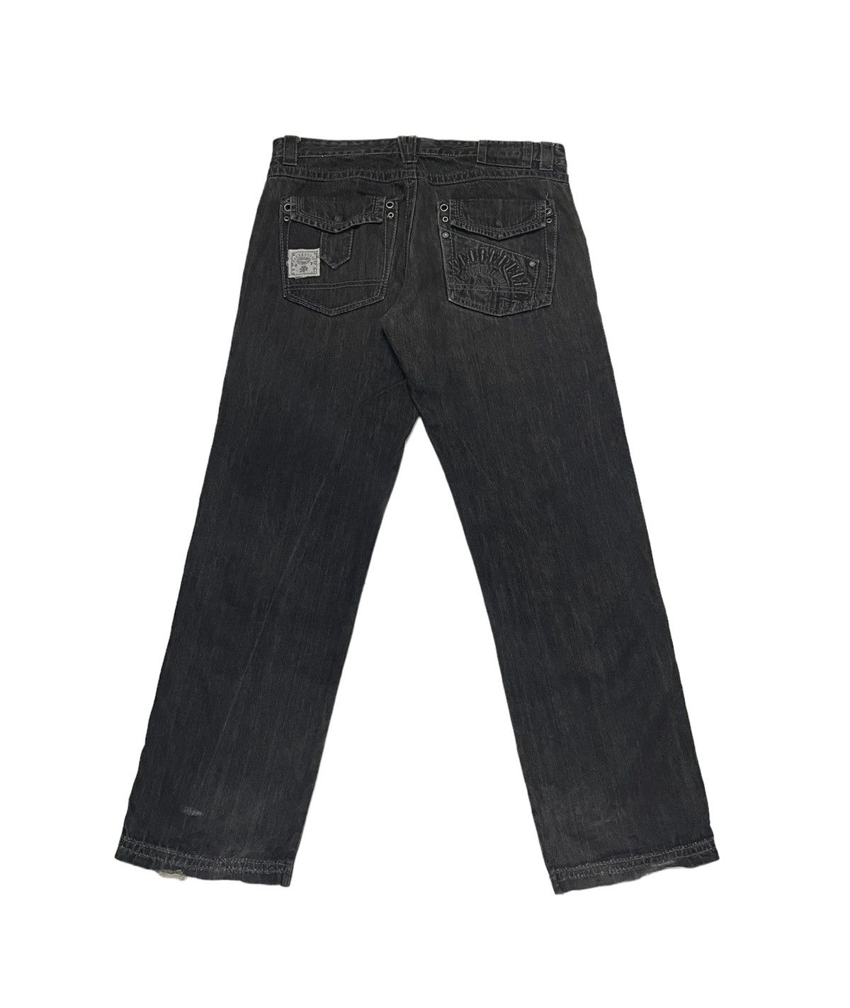 Marc Buchanan Vintage Pelle Pelle Jeans Embroidery Logo Faded Black Size US 36 / EU 52 - 2 Thumbnail