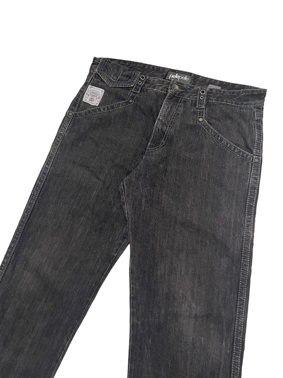 Marc Buchanan Vintage Pelle Pelle Jeans Embroidery Logo Faded Black Size US 36 / EU 52 - 5 Thumbnail