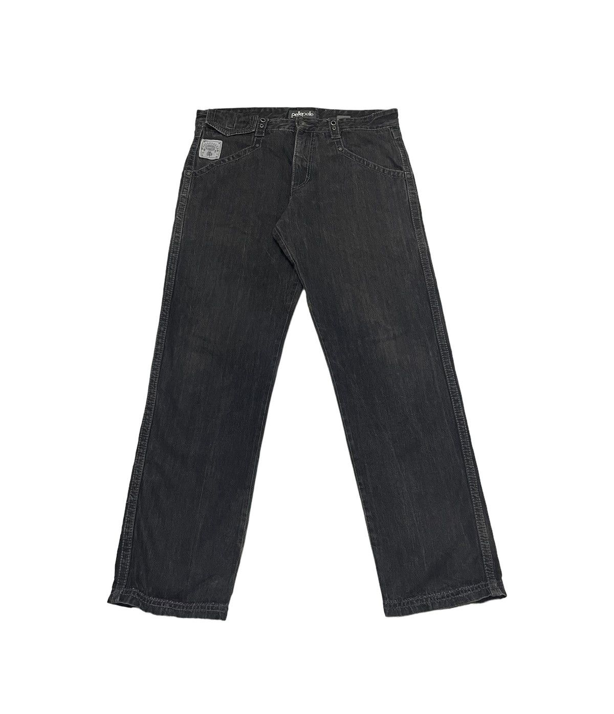 Marc Buchanan Vintage Pelle Pelle Jeans Embroidery Logo Faded Black Size US 36 / EU 52 - 3 Thumbnail