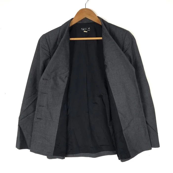 agnes b. AGNES B. HOMME Paris Fashion Designer Dark Grey Blazer Size 40R - 2 Thumbnail
