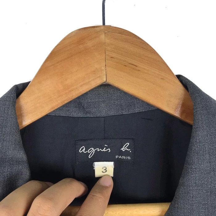 agnes b. AGNES B. HOMME Paris Fashion Designer Dark Grey Blazer Size 40R - 4 Thumbnail