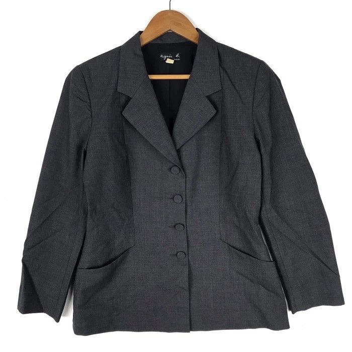 agnes b. AGNES B. HOMME Paris Fashion Designer Dark Grey Blazer Size 40R - 1 Thumbnail