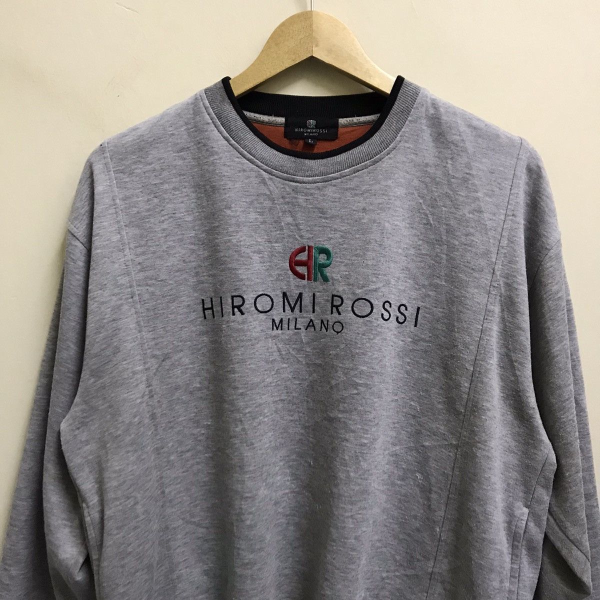 Designer Vintage Hiromirossi Milano embroidery logo sweatshirt Size US M / EU 48-50 / 2 - 4 Thumbnail