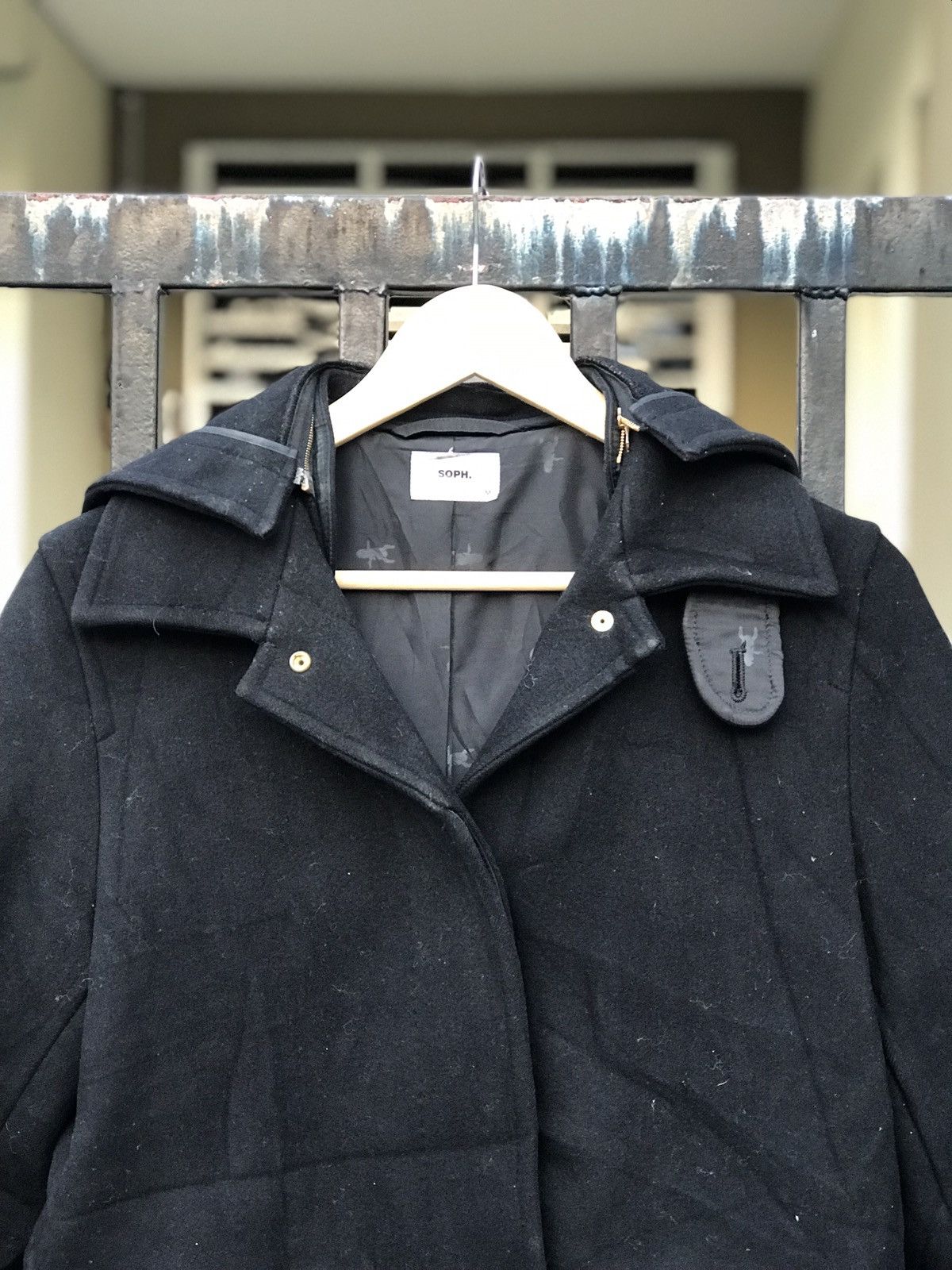 Japanese Brand × Sophnet. × Vintage Vintage Sophnet wool coat hoodie jacket Size US XS / EU 42 / 0 - 2 Thumbnail