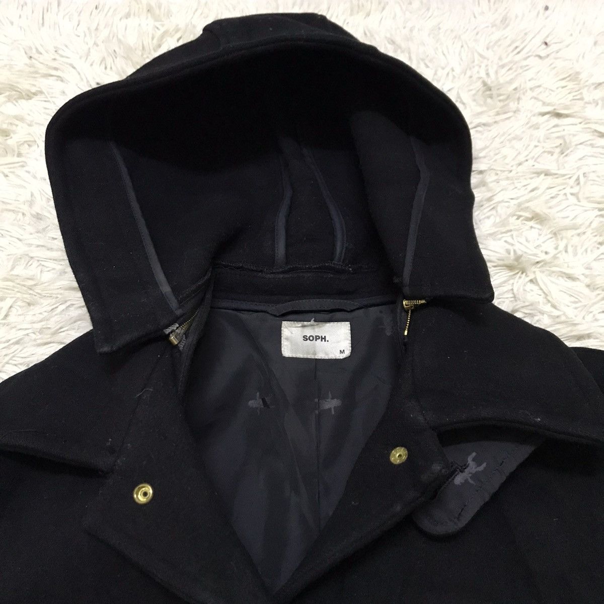 Japanese Brand × Sophnet. × Vintage Vintage Sophnet wool coat hoodie jacket Size US XS / EU 42 / 0 - 4 Thumbnail