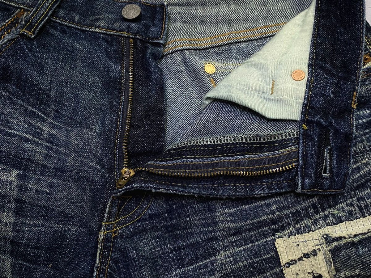 Japanese Brand BARTACK DISTRESSED STRAIGHT LEG DENIM JEANS DESIGN Size US 33 - 18 Thumbnail