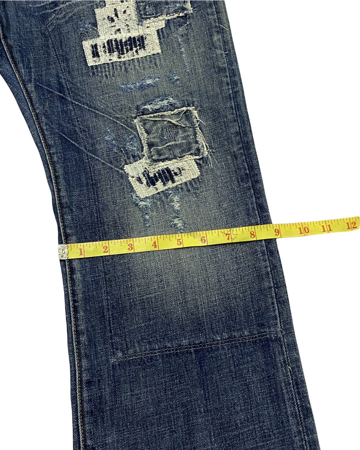 Japanese Brand BARTACK DISTRESSED STRAIGHT LEG DENIM JEANS DESIGN Size US 33 - 9 Thumbnail