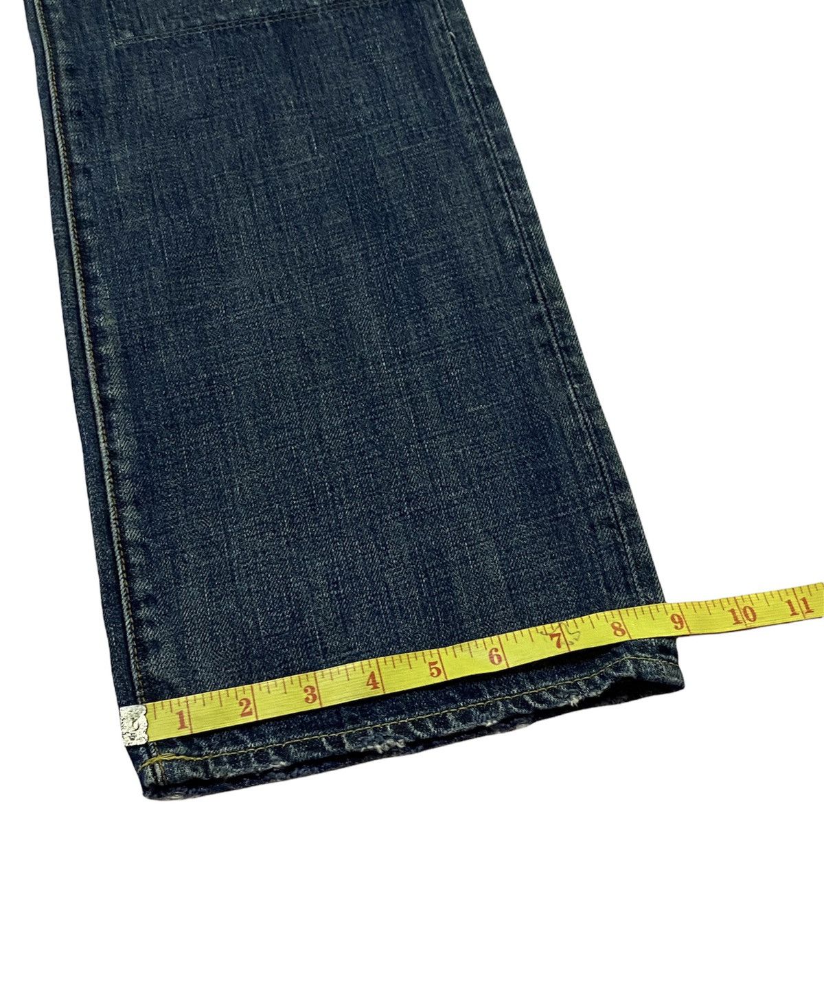 Japanese Brand BARTACK DISTRESSED STRAIGHT LEG DENIM JEANS DESIGN Size US 33 - 10 Thumbnail