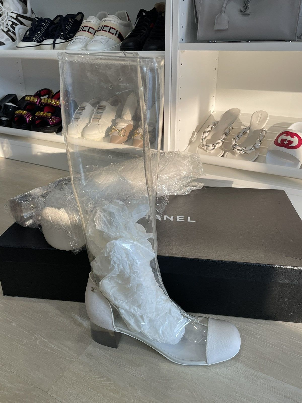 Chanel Chanel Clear PVC Rain Boots Spring 2018 Grailed