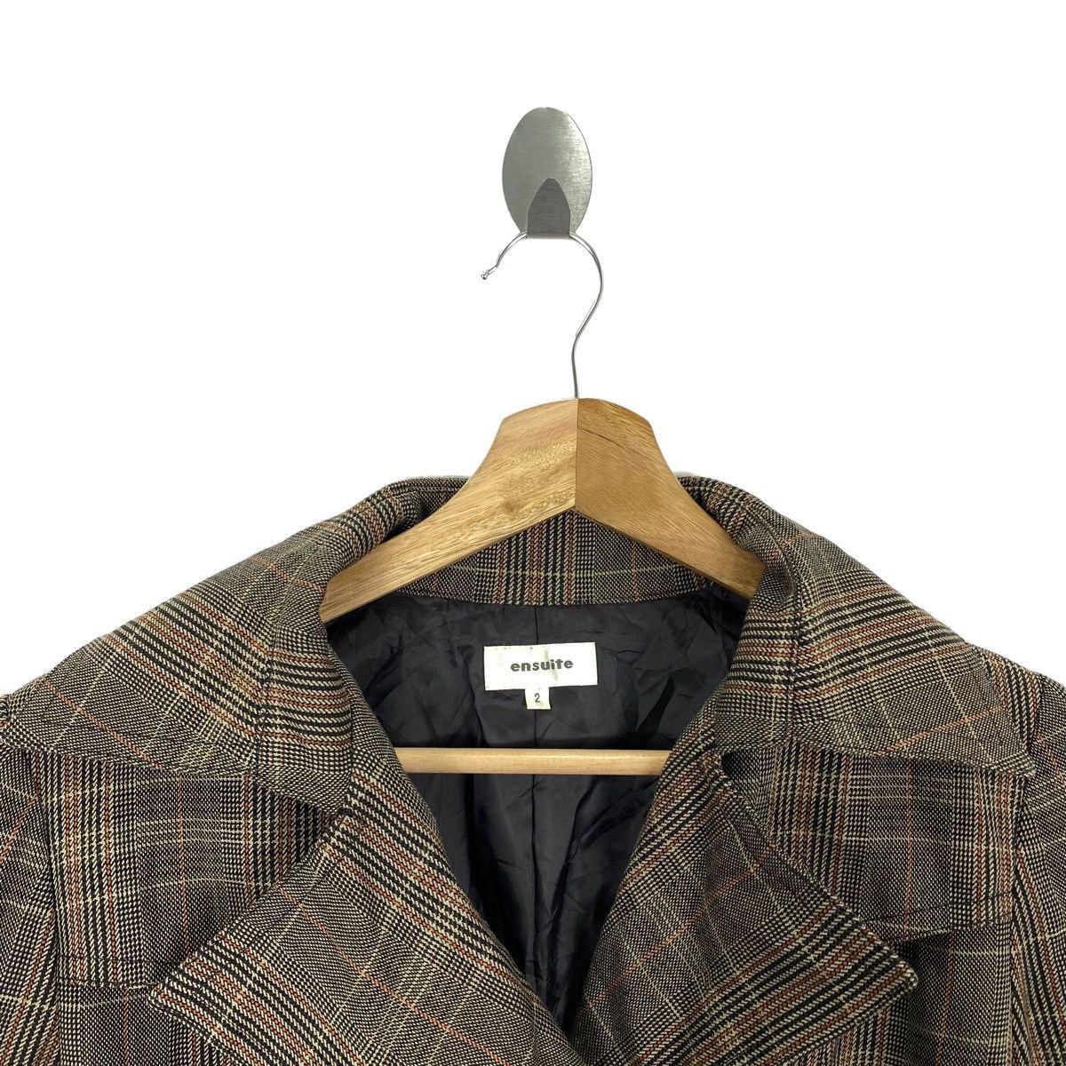 Japanese Brand ENSUITE Japanese Brand Check Tartan Pea Coat Jacket Size S / US 4 / IT 40 - 2 Thumbnail